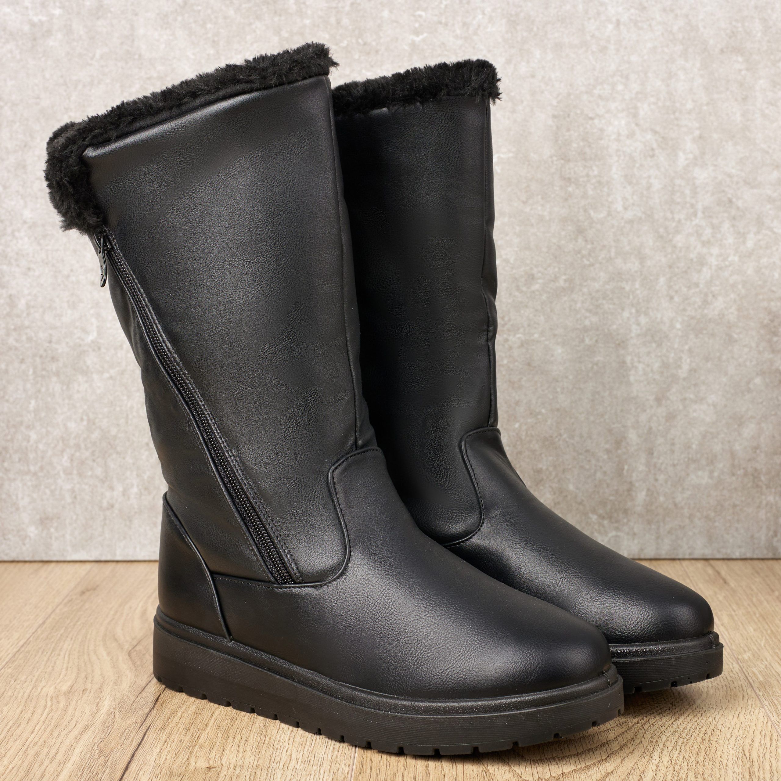 241027_06_01 Cizme inblaniti dama J23-A, Negru - imagine 1