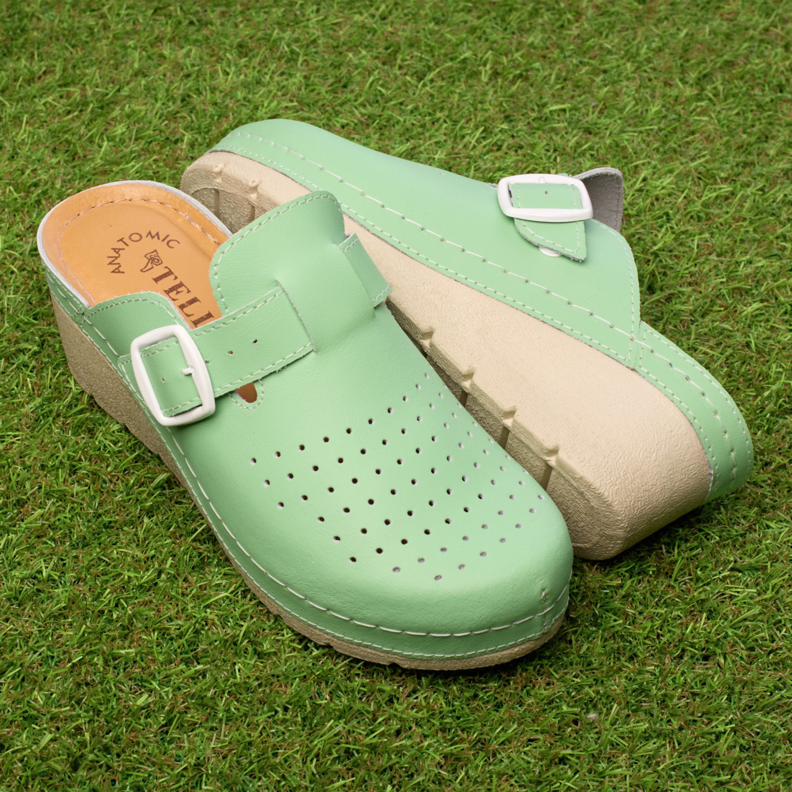 Saboti medicali piele dama Tellus 27-09, Verde - imagine 1