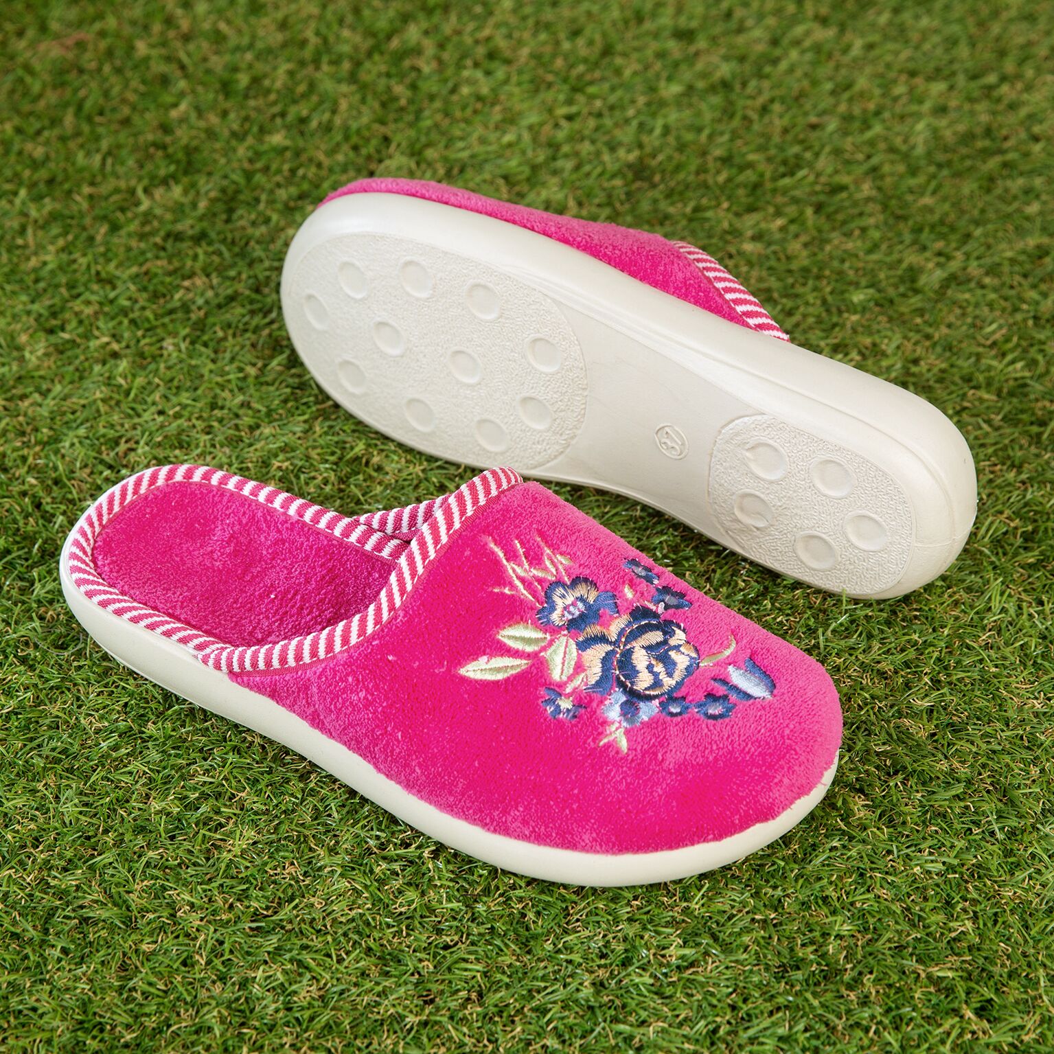 Papuci de casă "TELLUS" 03-02/3, Magenta - imagine 1