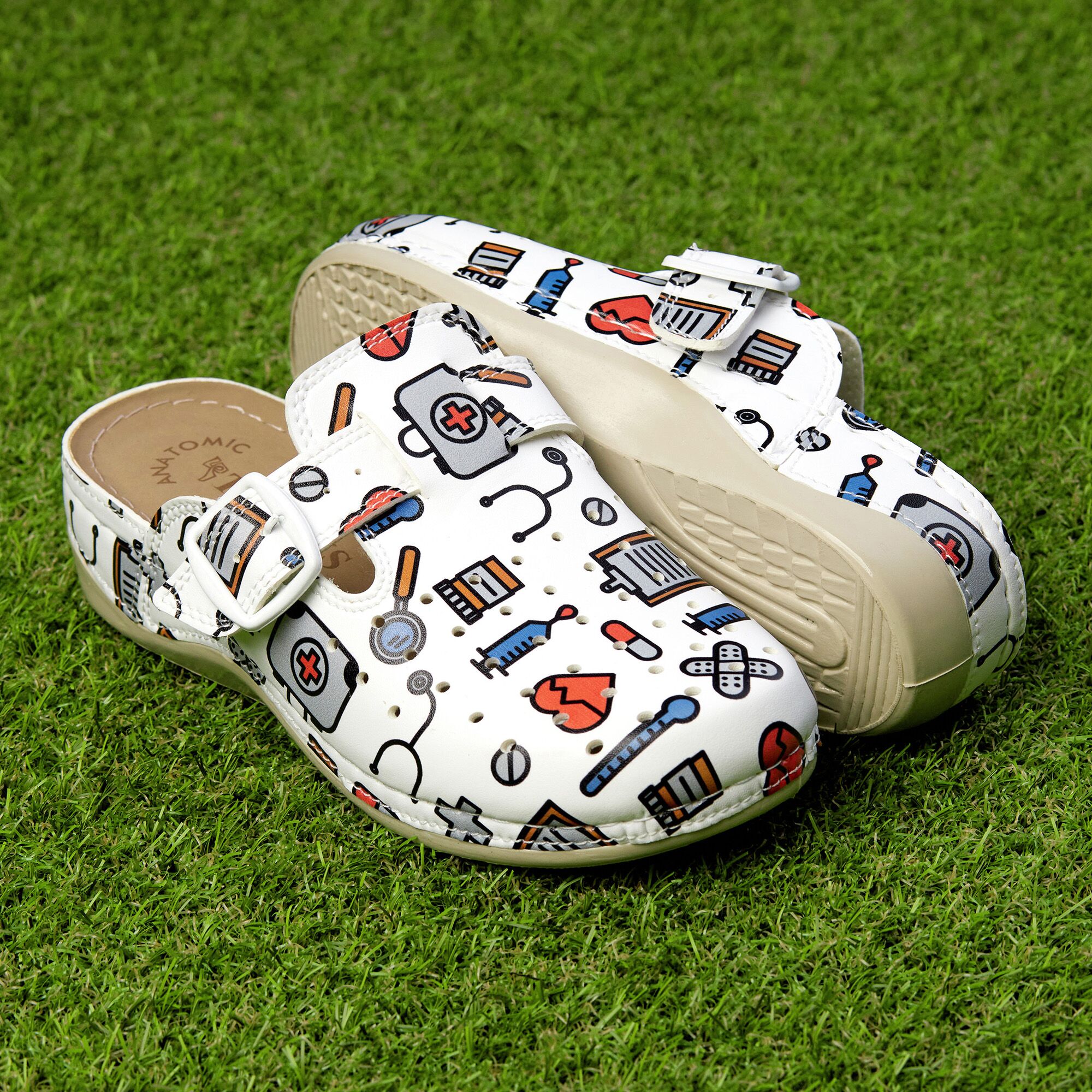 01 (1) Saboti medicali dama "Tellus" 25-19, Alb EM - imagine 1