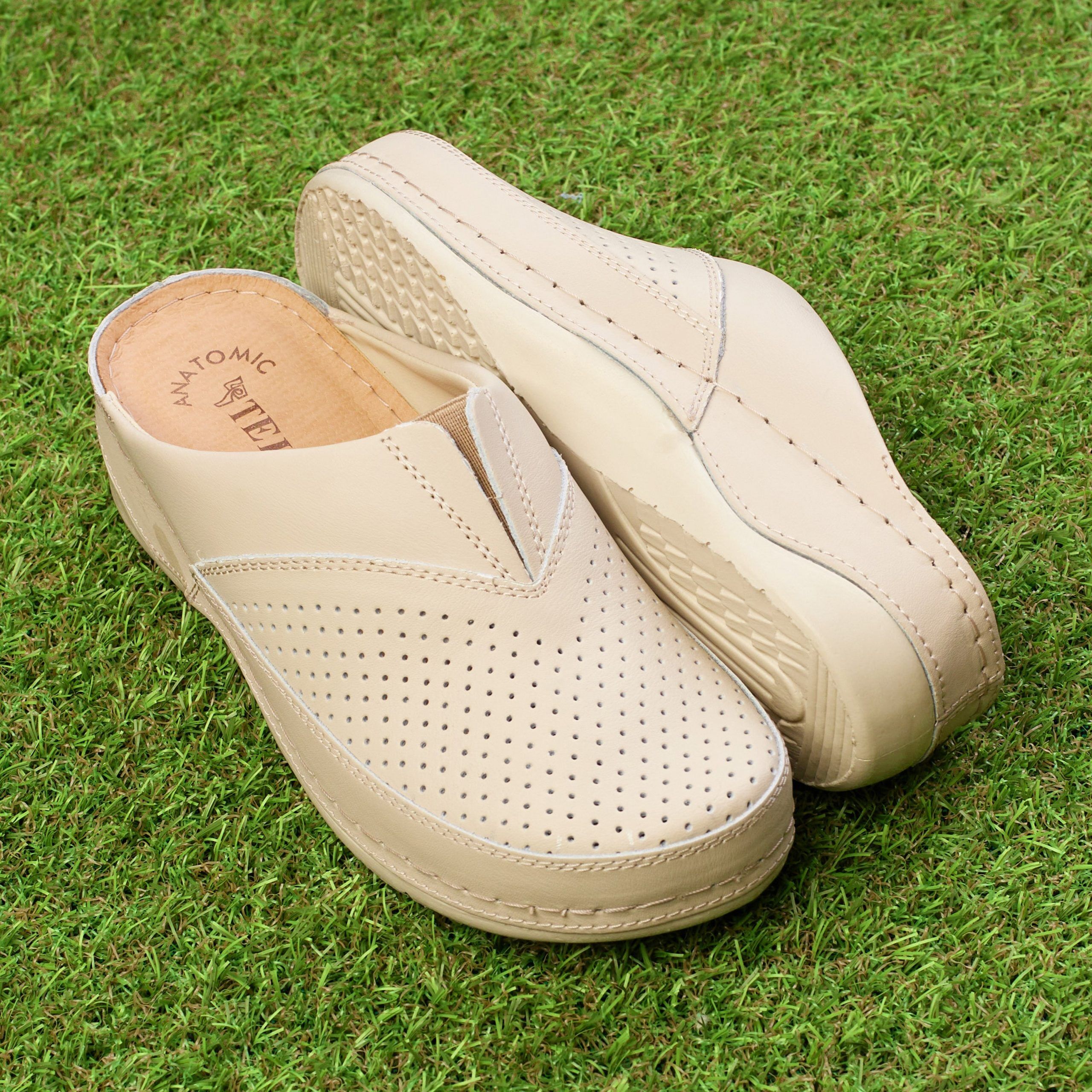 02 (0) Saboti medicali piele dama "Tellus" 25-06, Bej - imagine 1