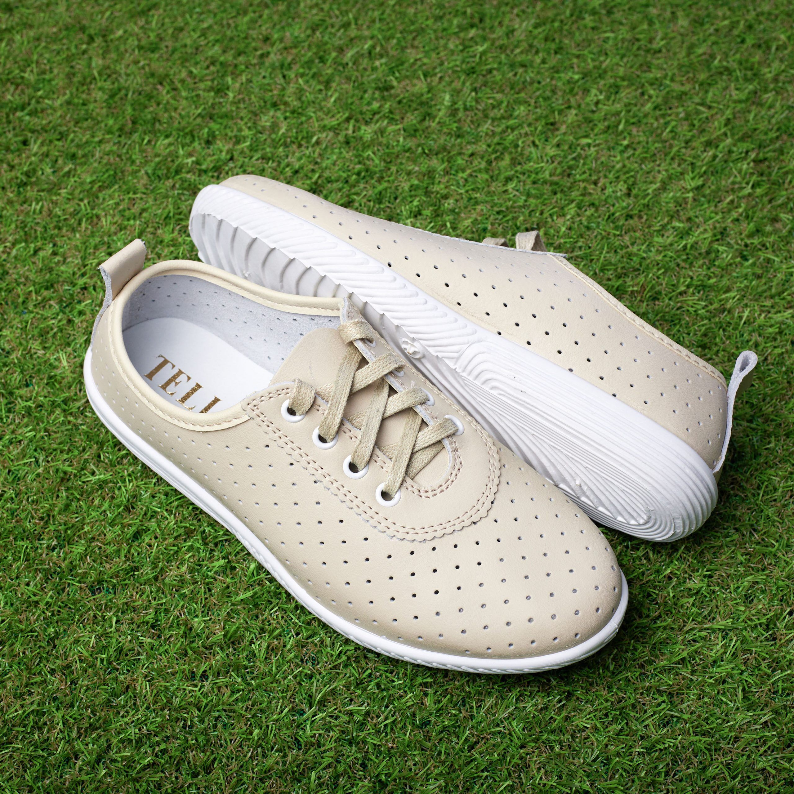 02 Pantofi sport piele Tellus 72-05, Bej - imagine 1