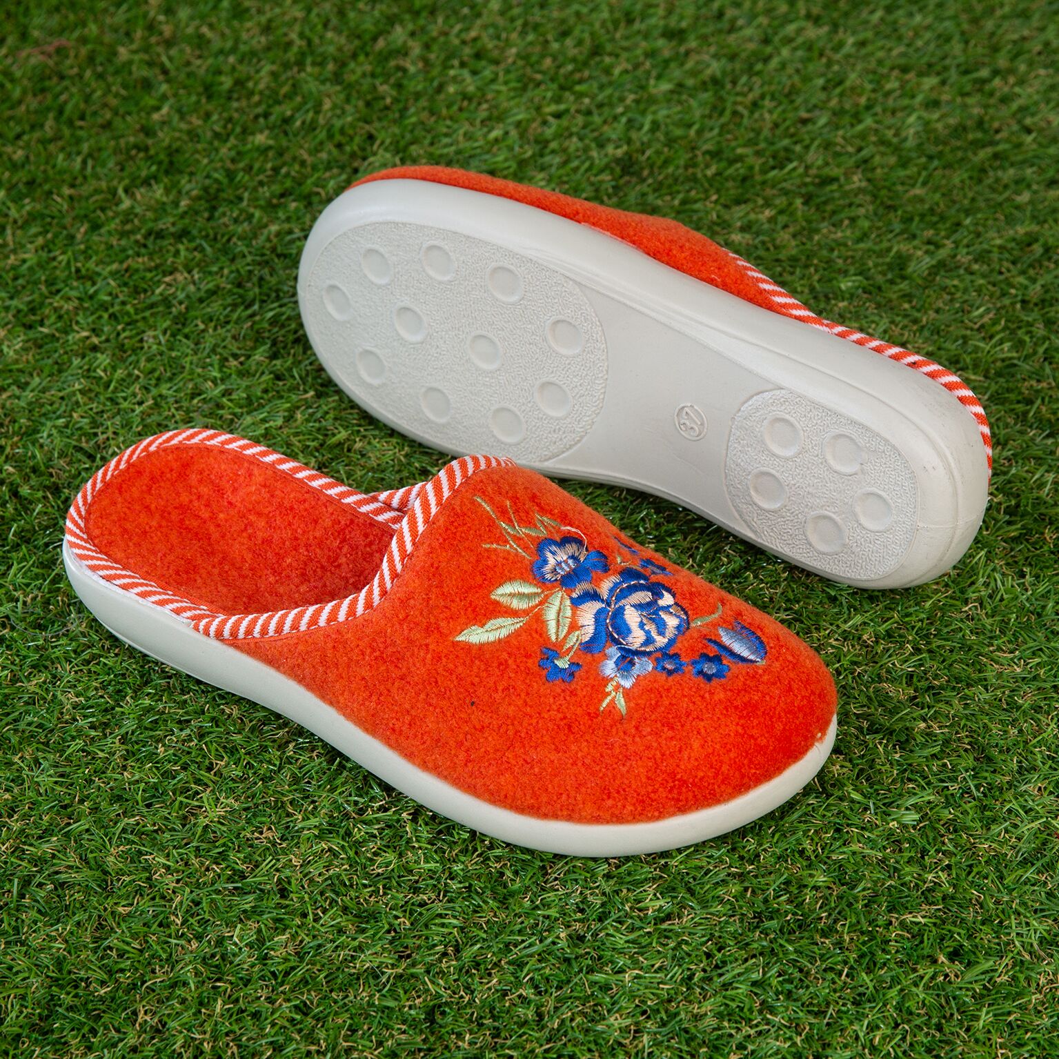 Papuci de casă "TELLUS" 03-02/3, Portocalii Floare - imagine 1