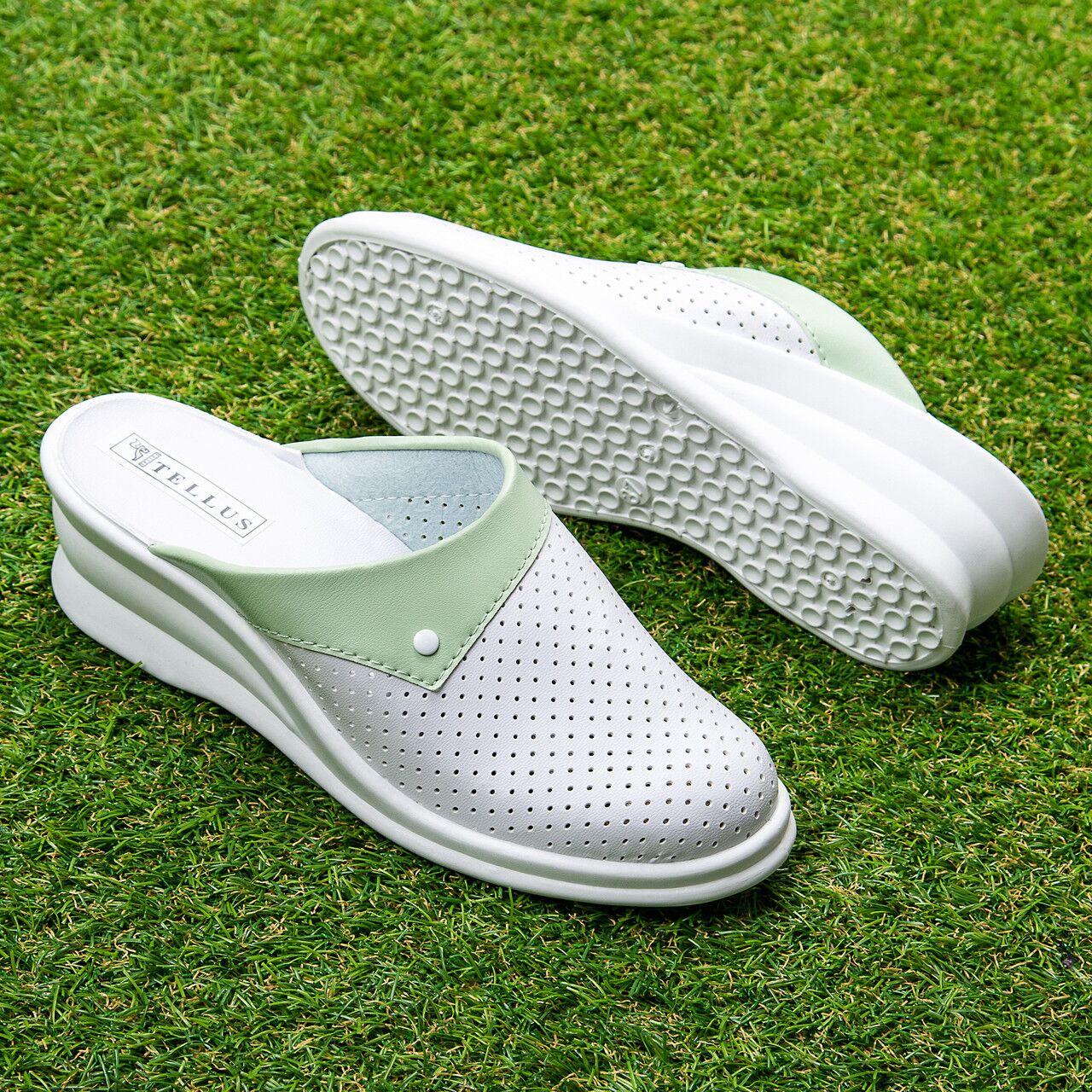 Saboti "TELLUS" 50-16, Alb-Verde - imagine 1