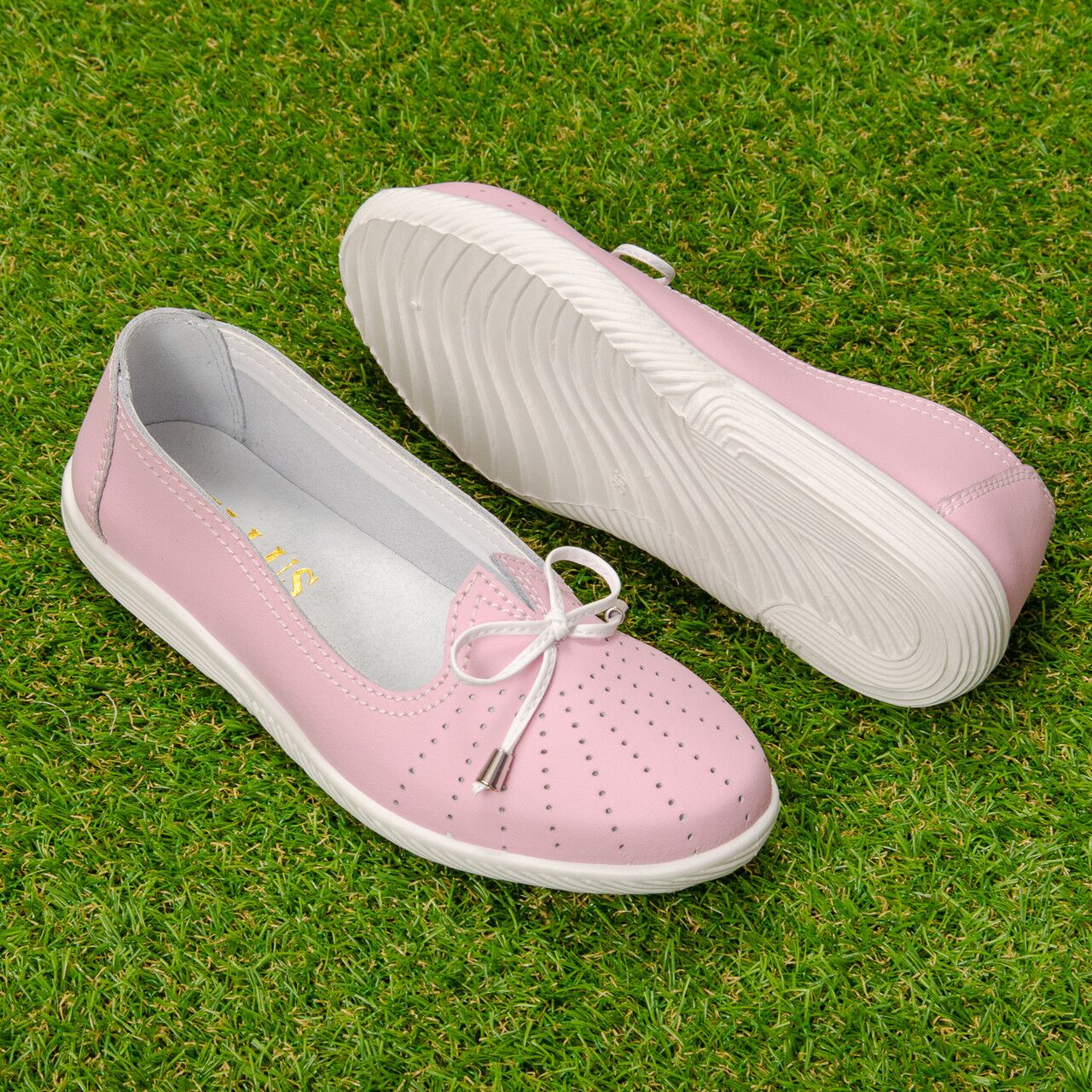 Pantofi piele “Tellus” 72-01, Roz - imagine 1