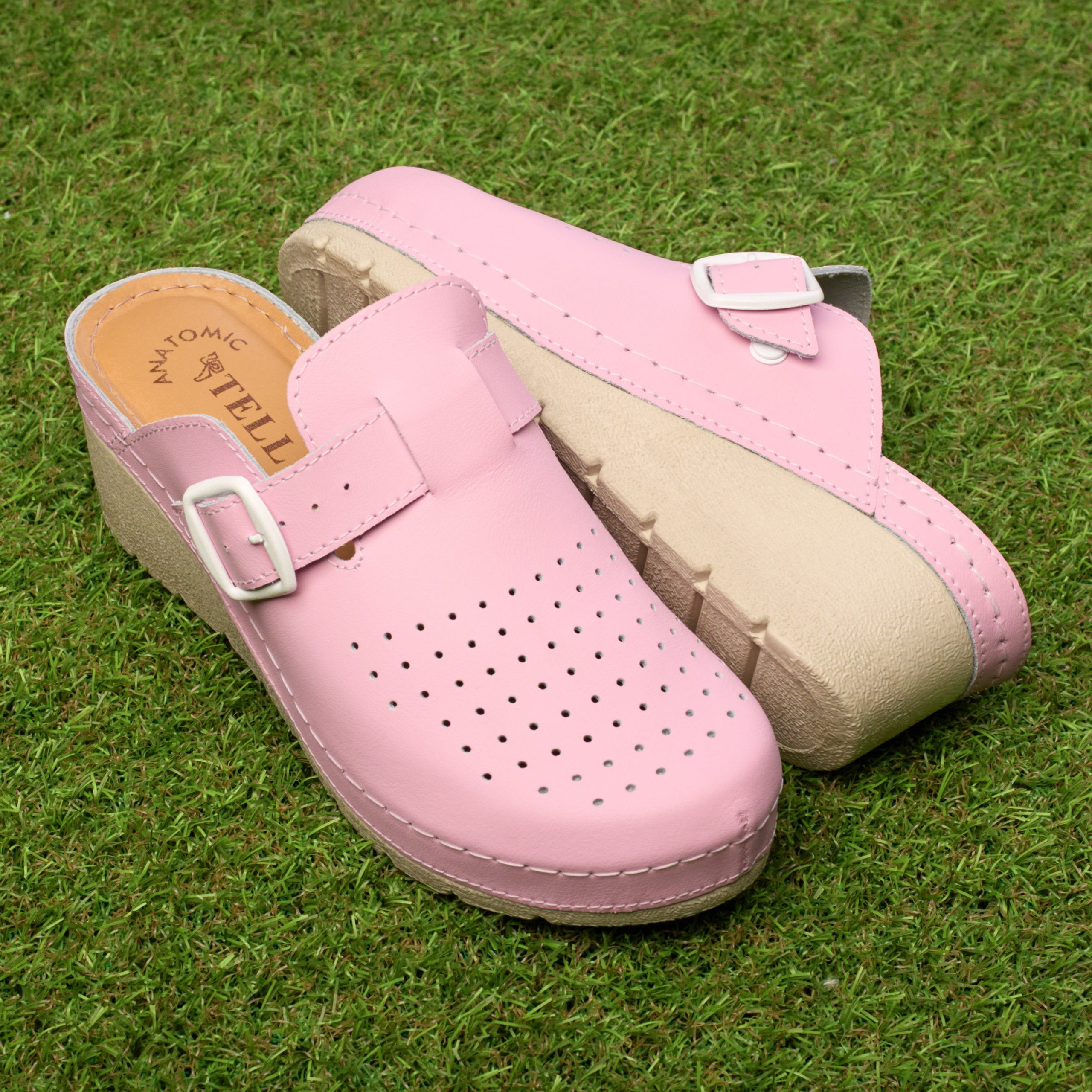 Saboti medicali piele dama Tellus 27-09, Roz - imagine 1