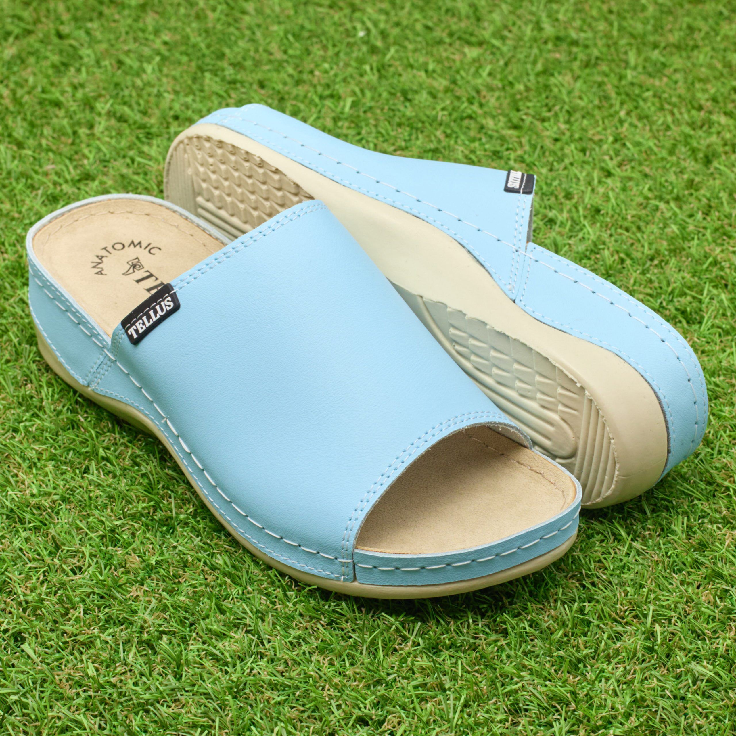 Papuci piele "Tellus" 25-51 Albastru - imagine 1