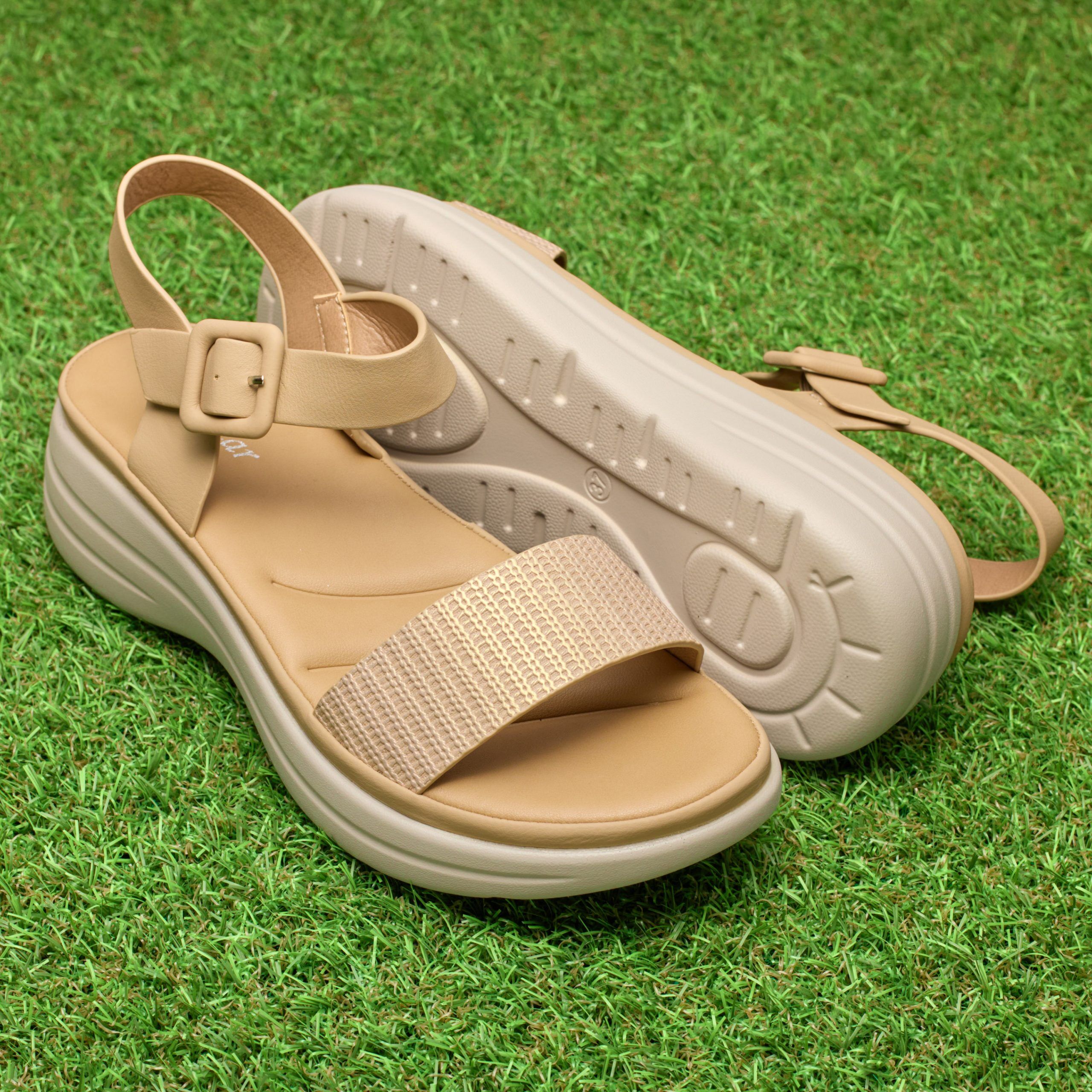 Sandale dama W037011, Bej - imagine 1