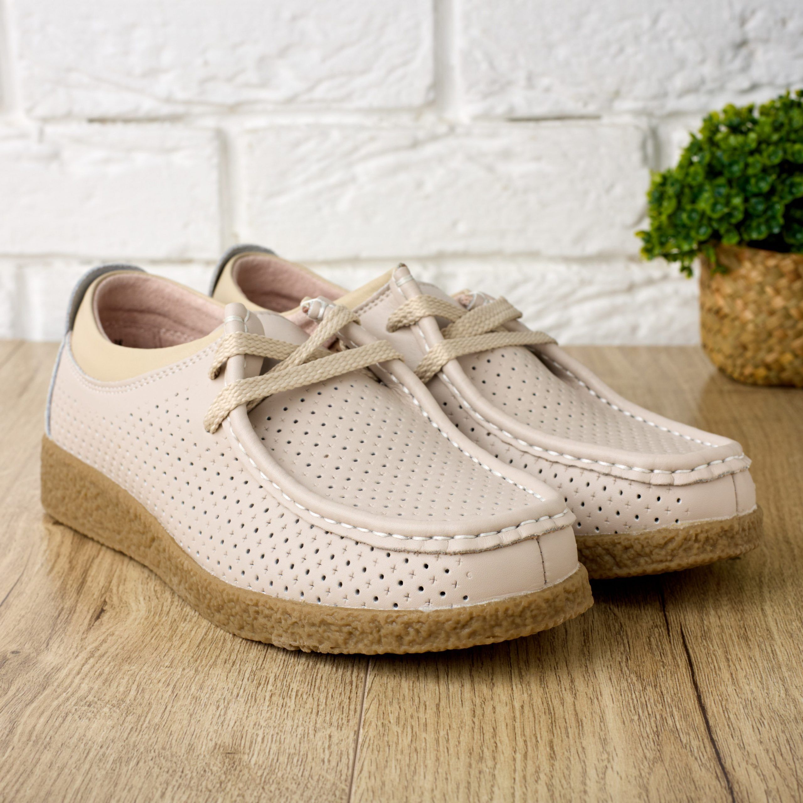 Pantofi piele  dama 186063, Bej - imagine 1