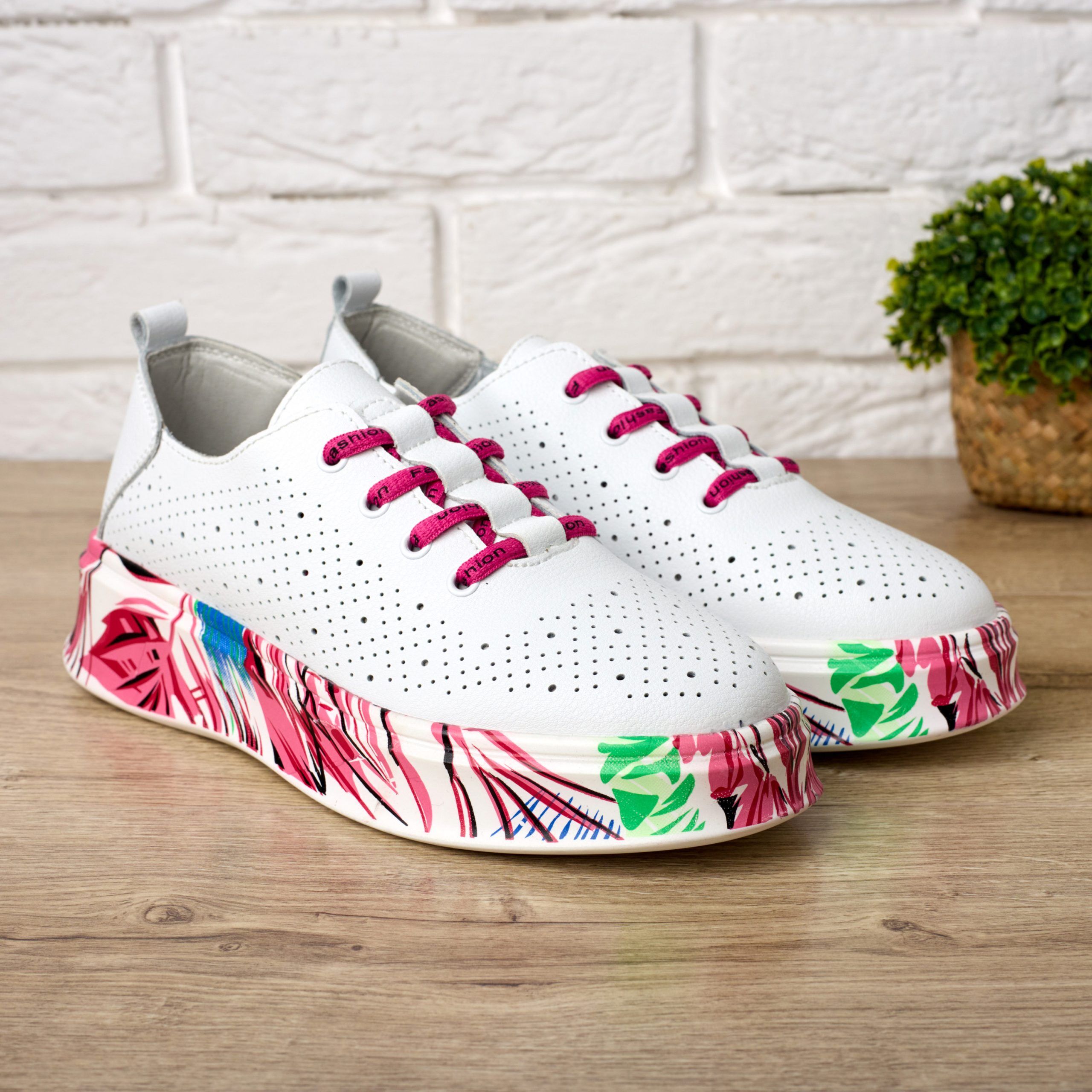 Pantofi piele dama 595002, Roz - imagine 1