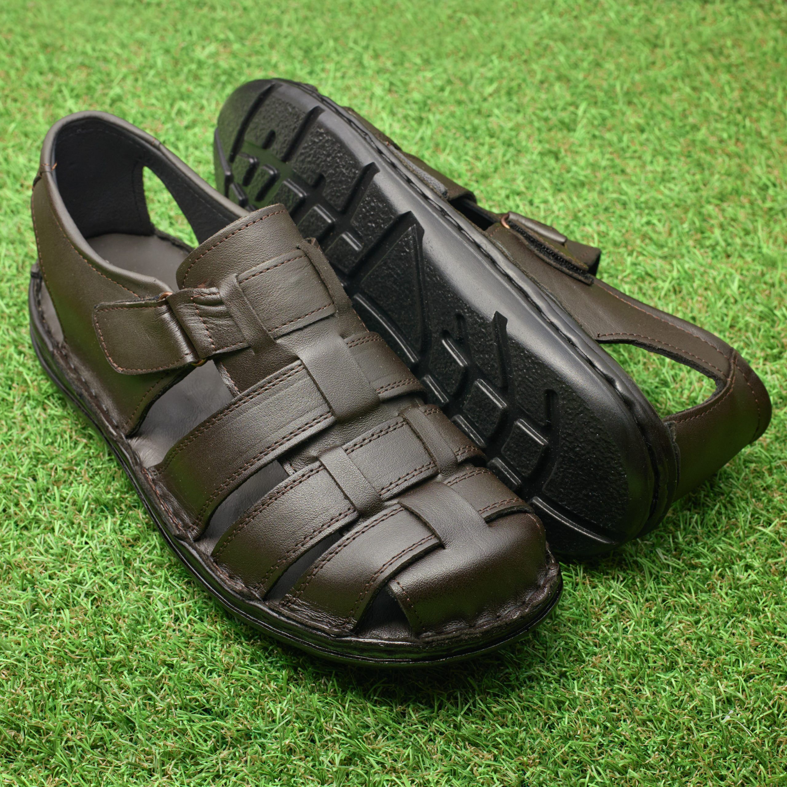 Sandale piele barbati 670004 , Maro - imagine 1