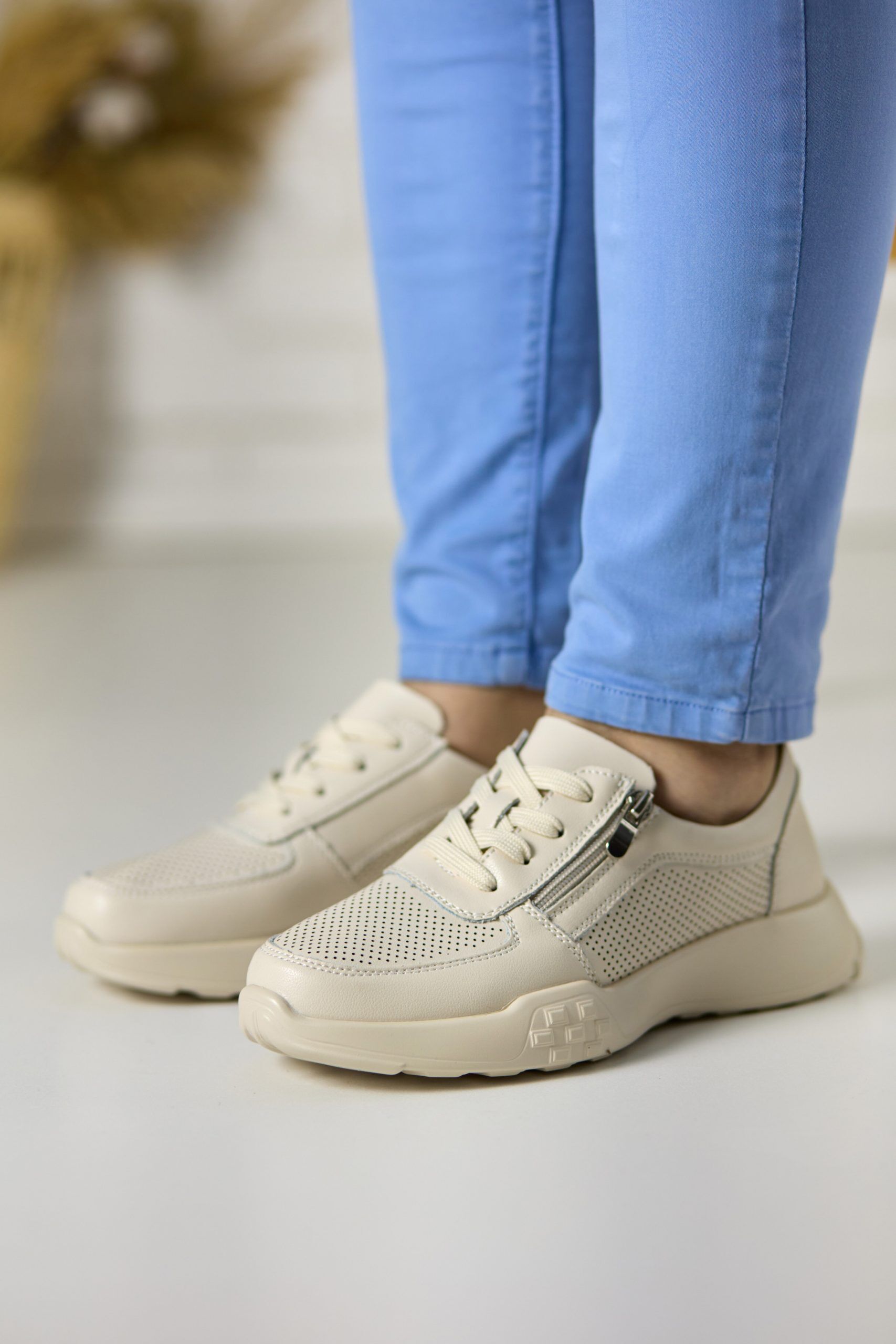 Pantofi piele dama FL965-3, Bej - imagine 1