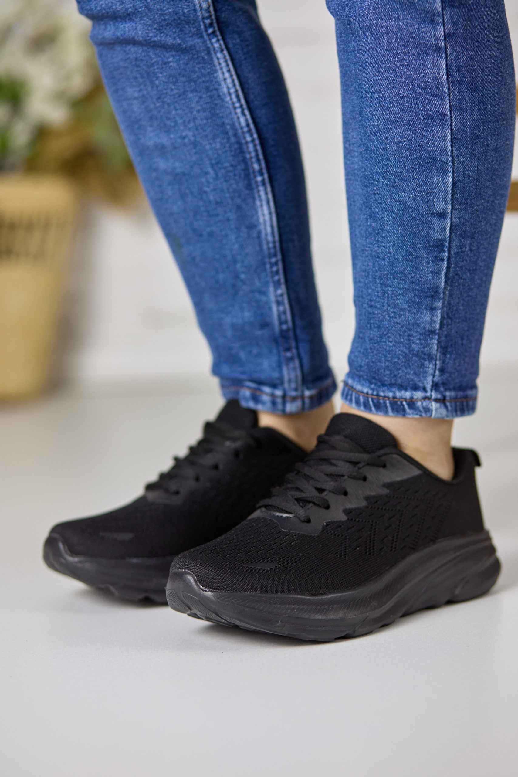 Pantofi sport dama W014319, Negru - imagine 1