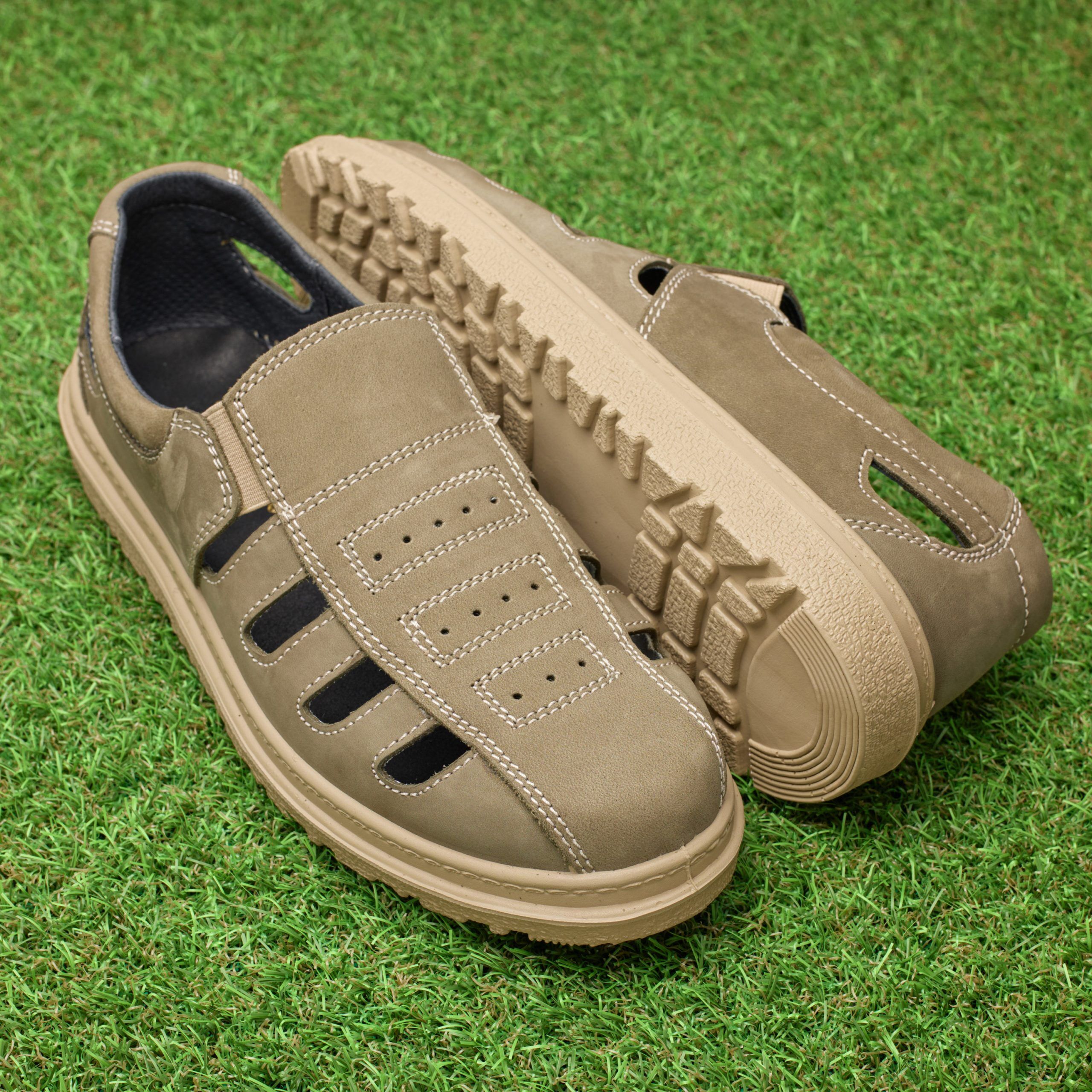 Sandale barbati Tellus 05-14, Kaki - imagine 1