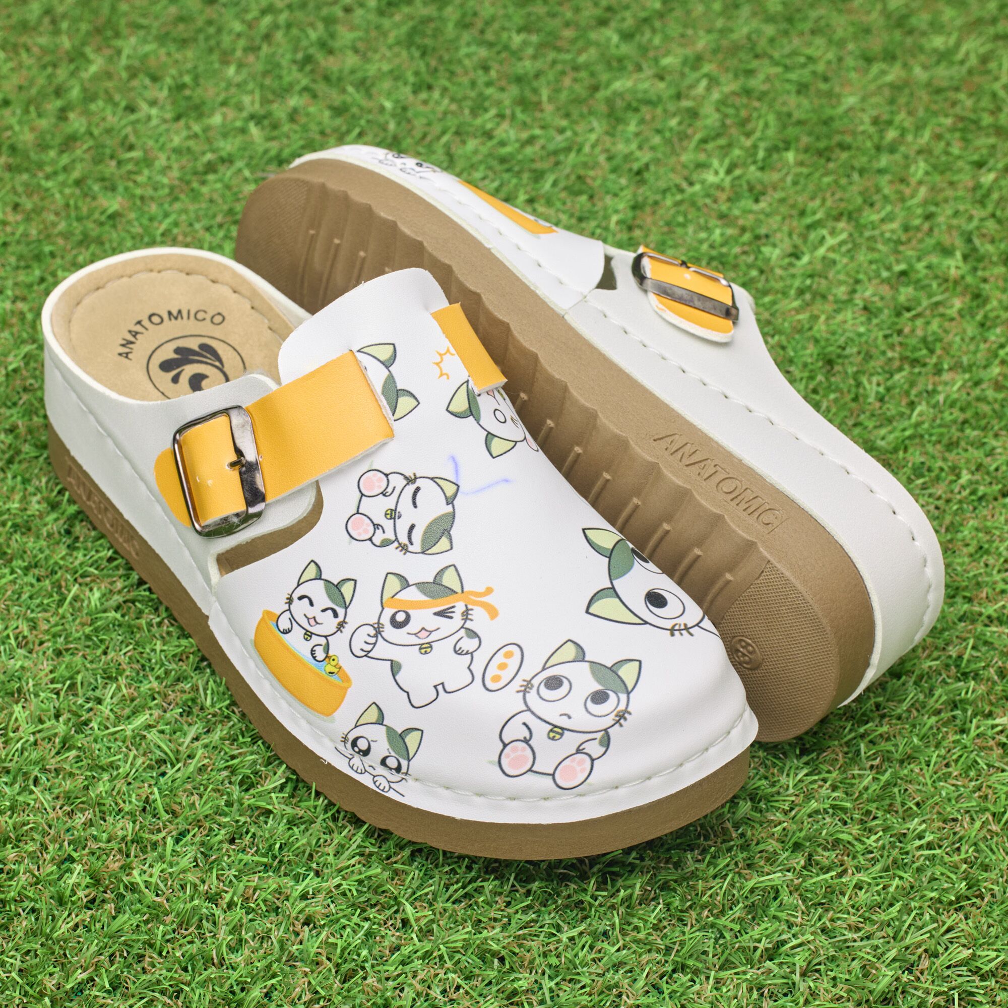 Saboti medicali dama 154216, Pisicuţe galbene - imagine 1