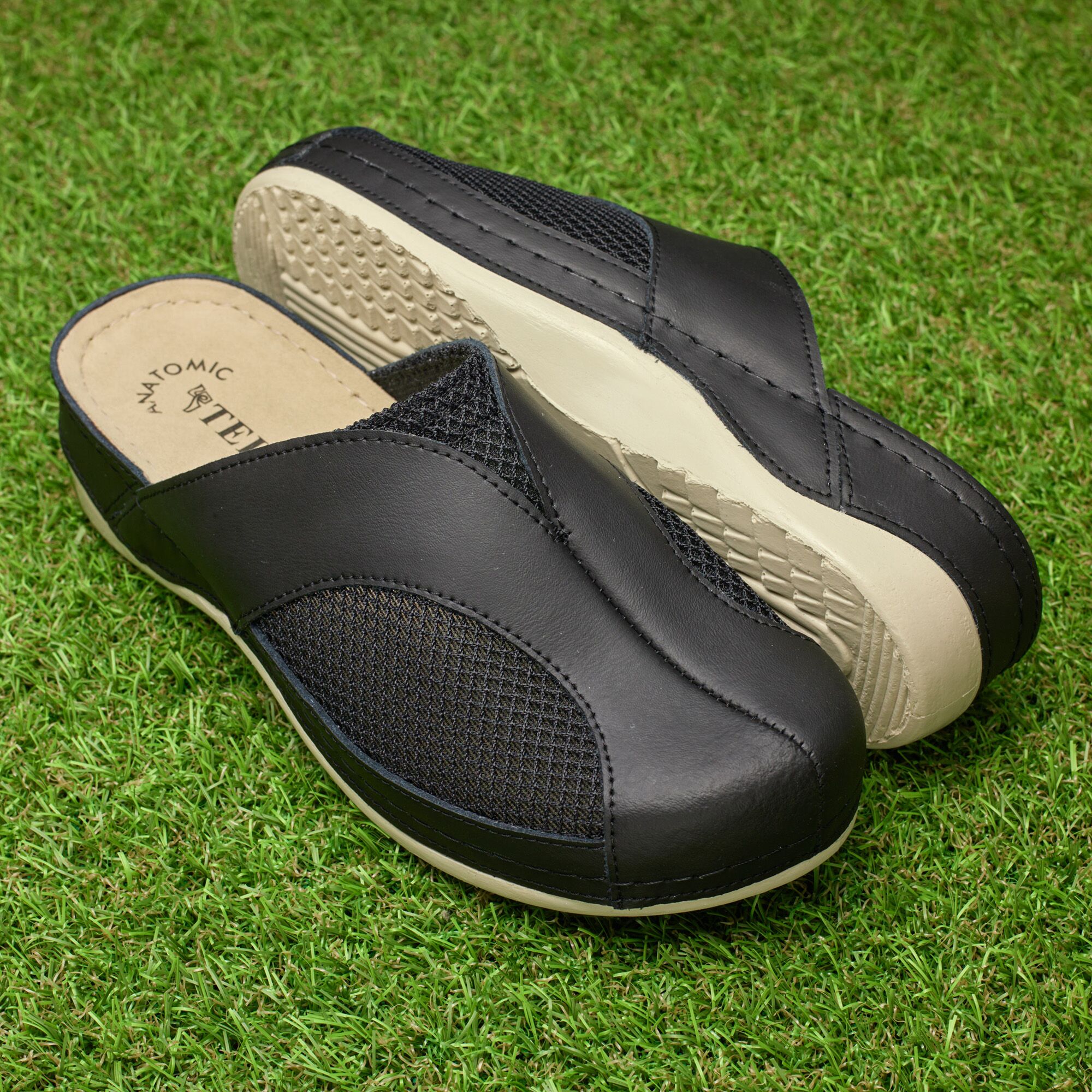 Saboti medicali piele dama "Tellus" 25-062, Negru - imagine 1