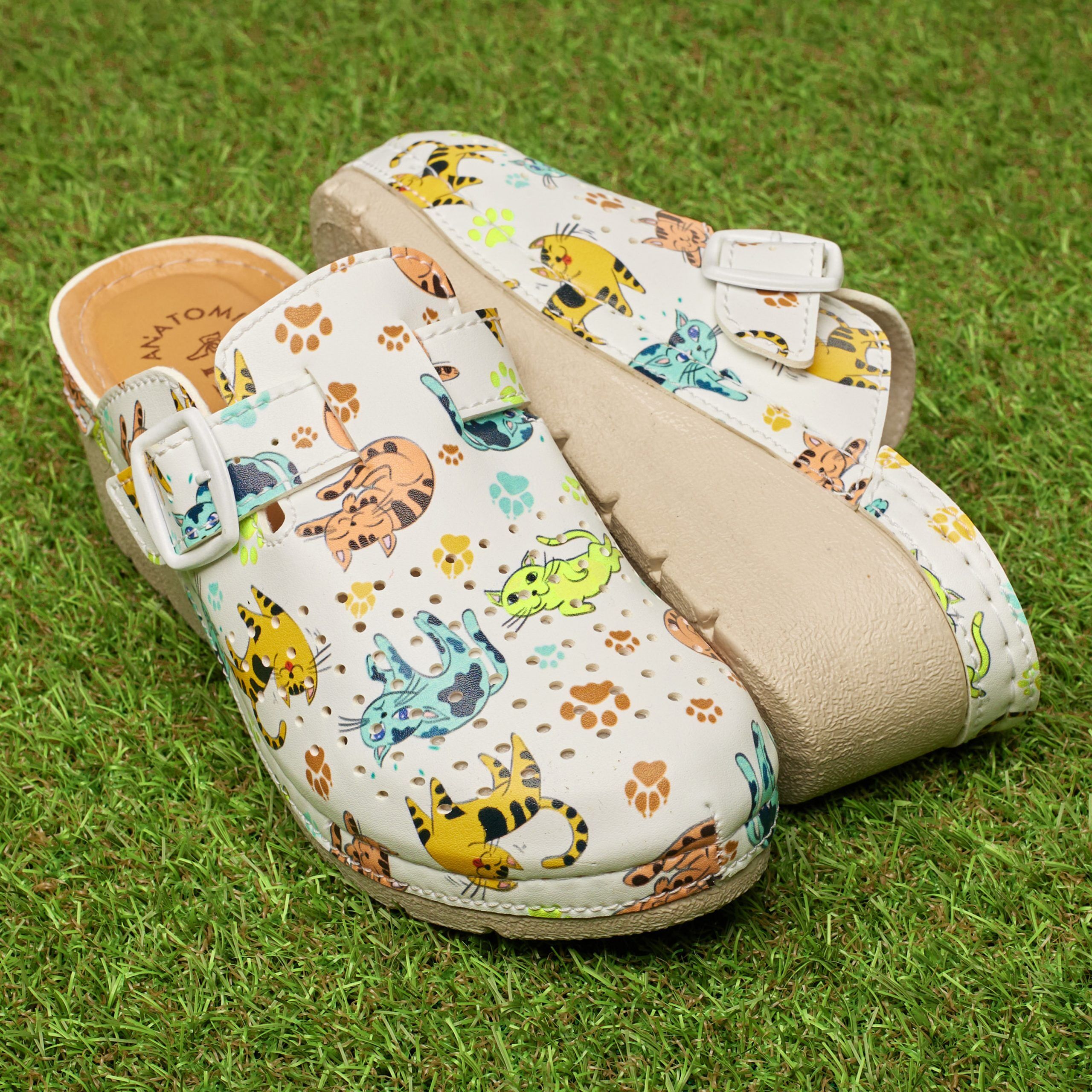 Saboti medicali dama "Tellus" 27-19,  Pisicute amprenta - imagine 1