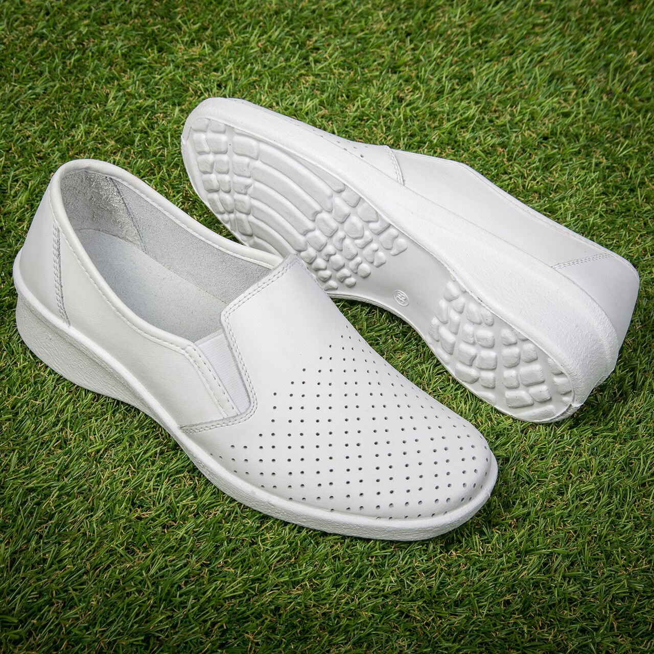 Pantofi piele "TELLUS" 02-12, Alb - imagine 1