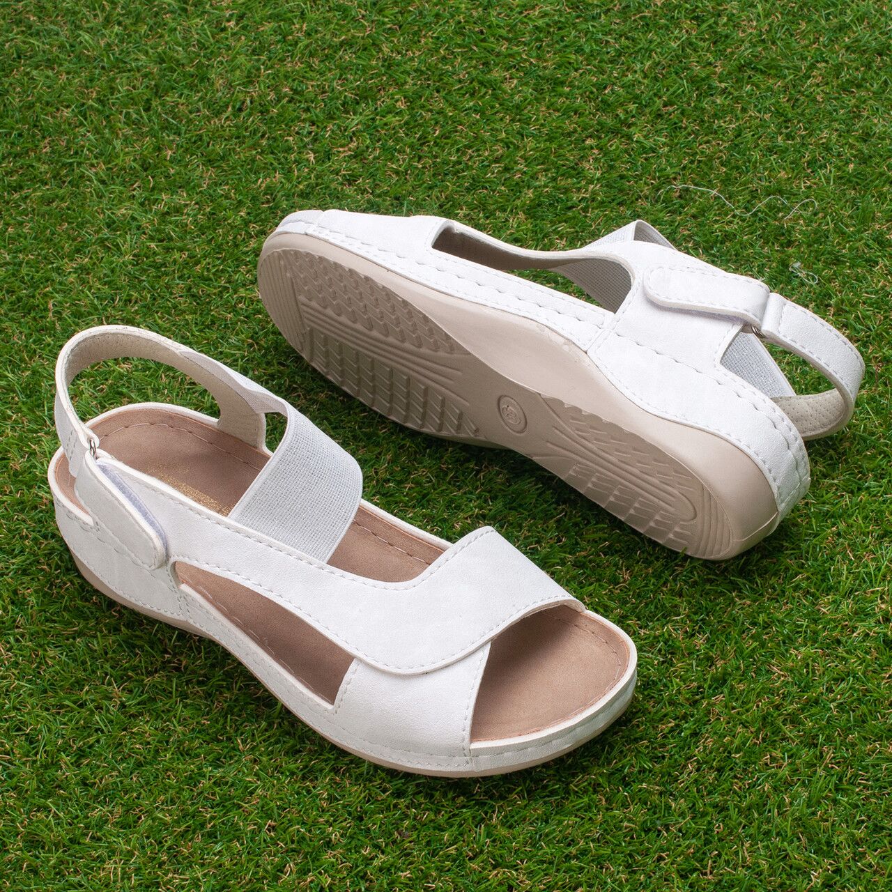 Sandale dama "Tellus" 25-14, Alb - imagine 1