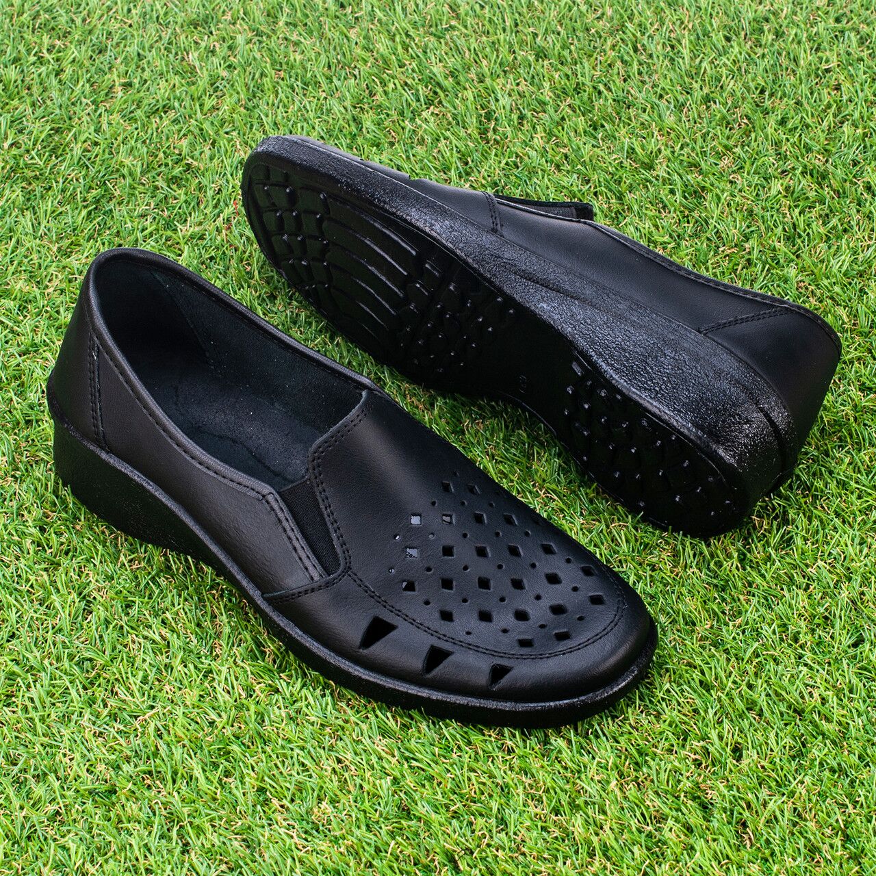 Pantofi piele "TELLUS" 02-13, Negru - imagine 1