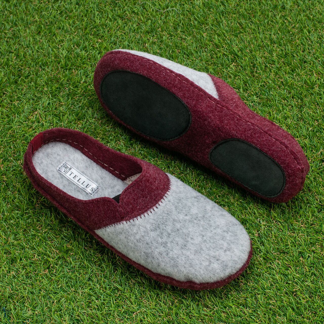 Papuci de casă "TELLUS" 0027, Bordo - imagine 1