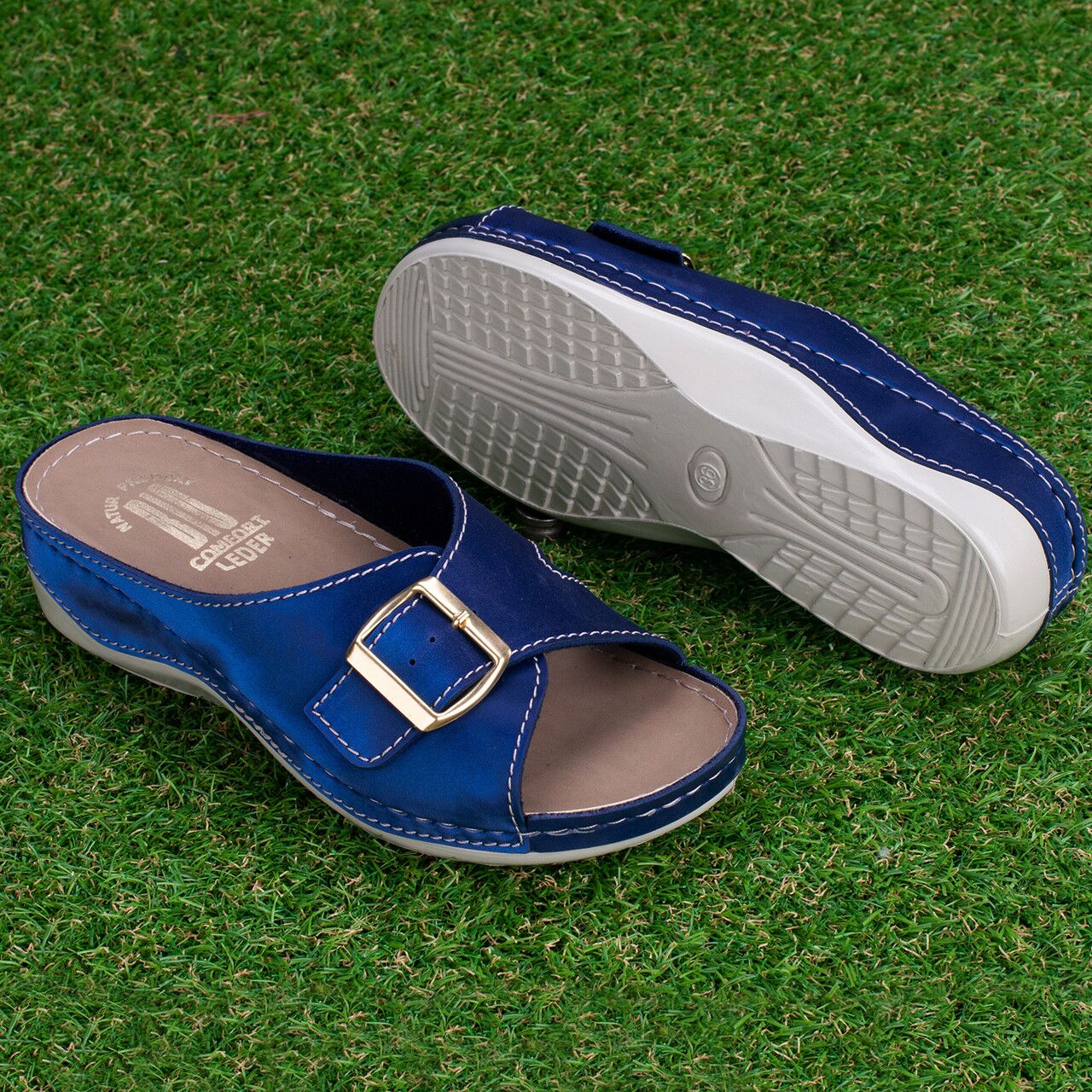 Papuci dama "Tellus" 25-21, Albastru - imagine 1