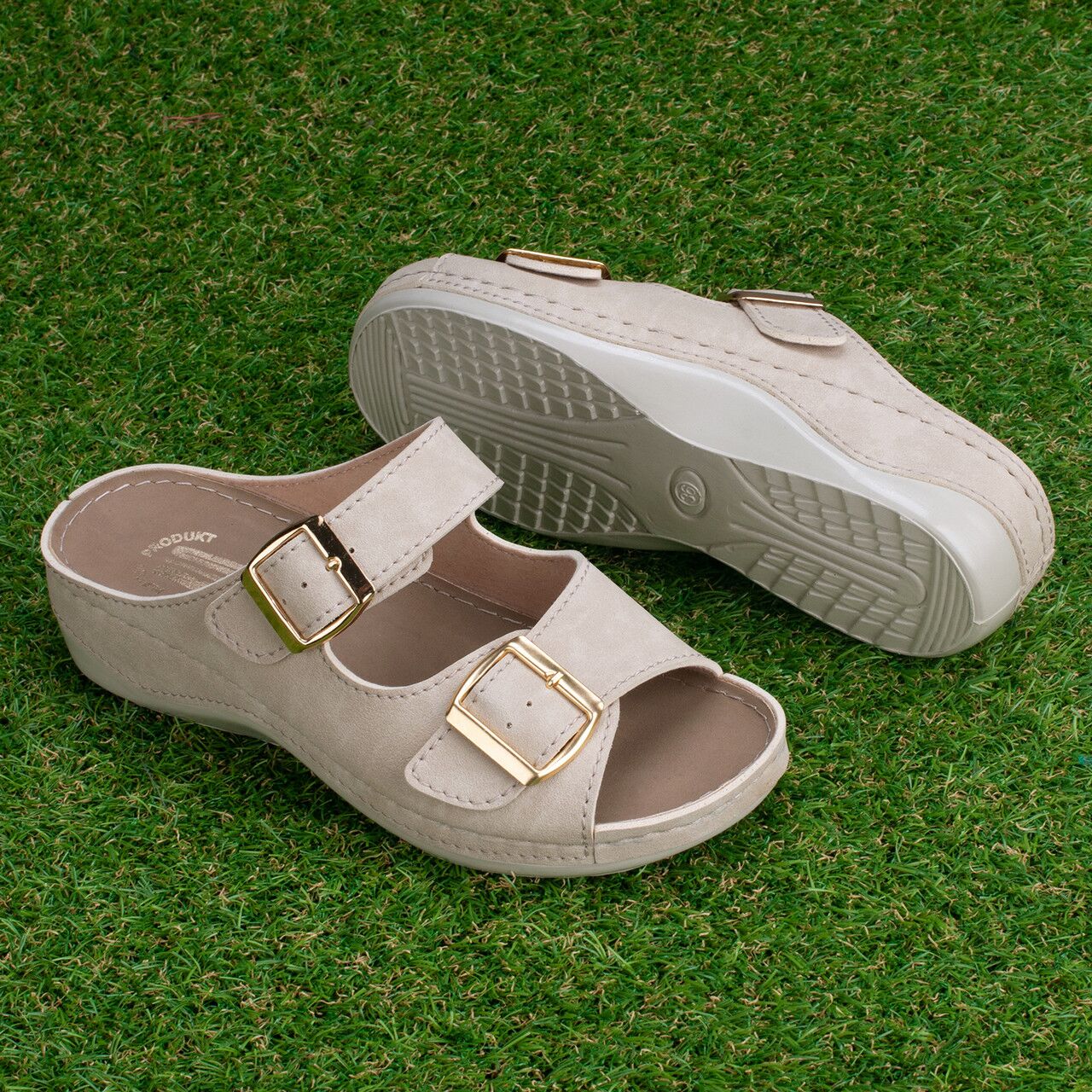 Papuci dama "Tellus" 25-18, Bej - imagine 1