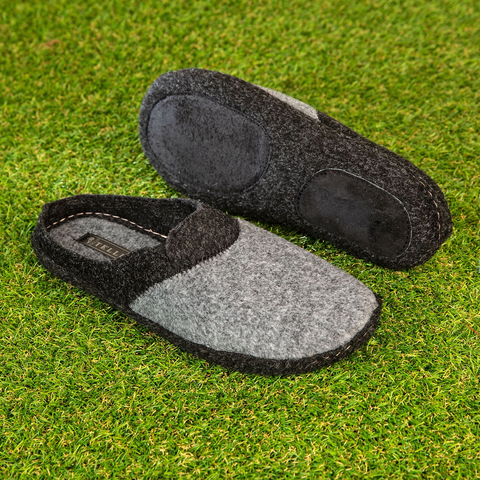 Papuci de casă barbati "TELLUS" 0027, Negru - imagine 1