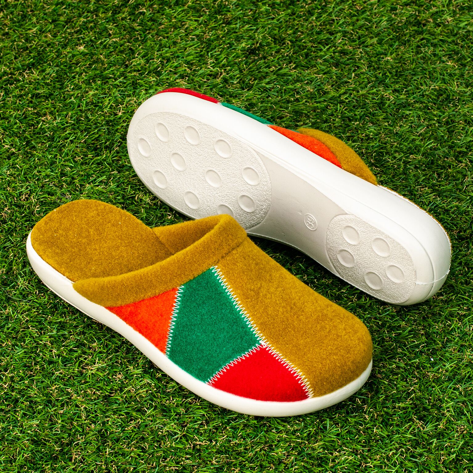 Papuci de casă "TELLUS" 03-04, Verde - imagine 1