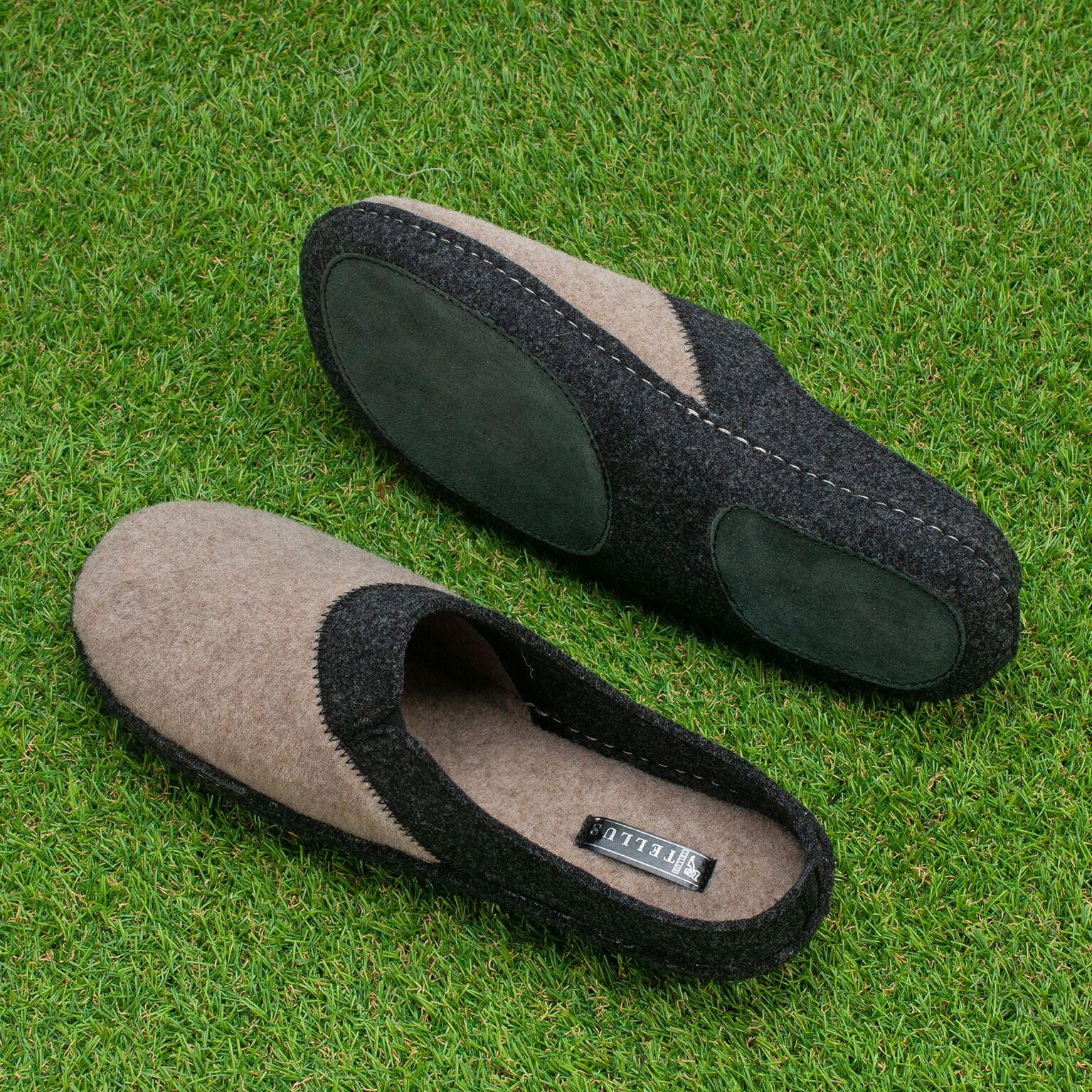 Papuci de casă barbati "TELLUS" 0027, Maro - imagine 1