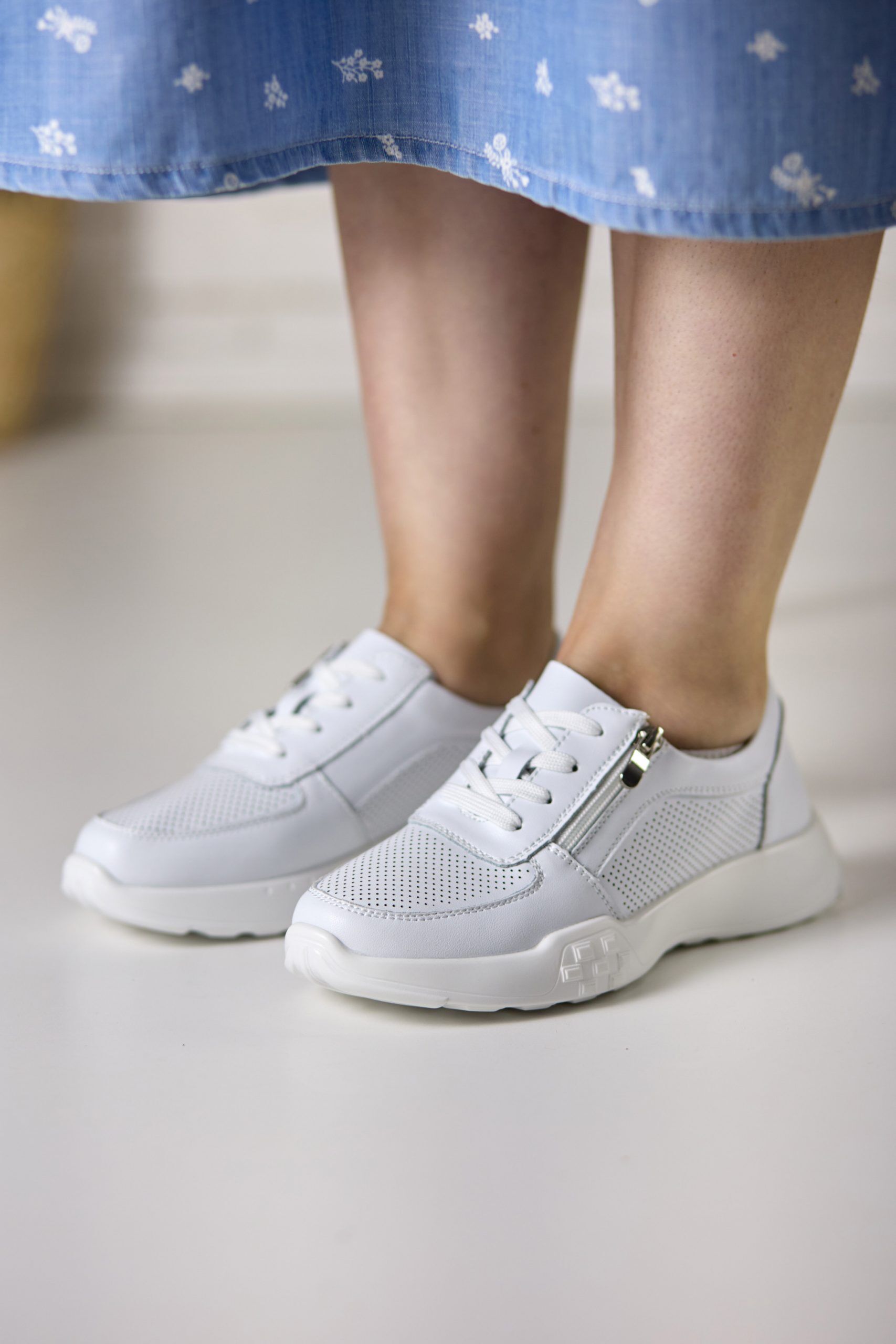 Pantofi piele dama FL965-2, Alb - imagine 1