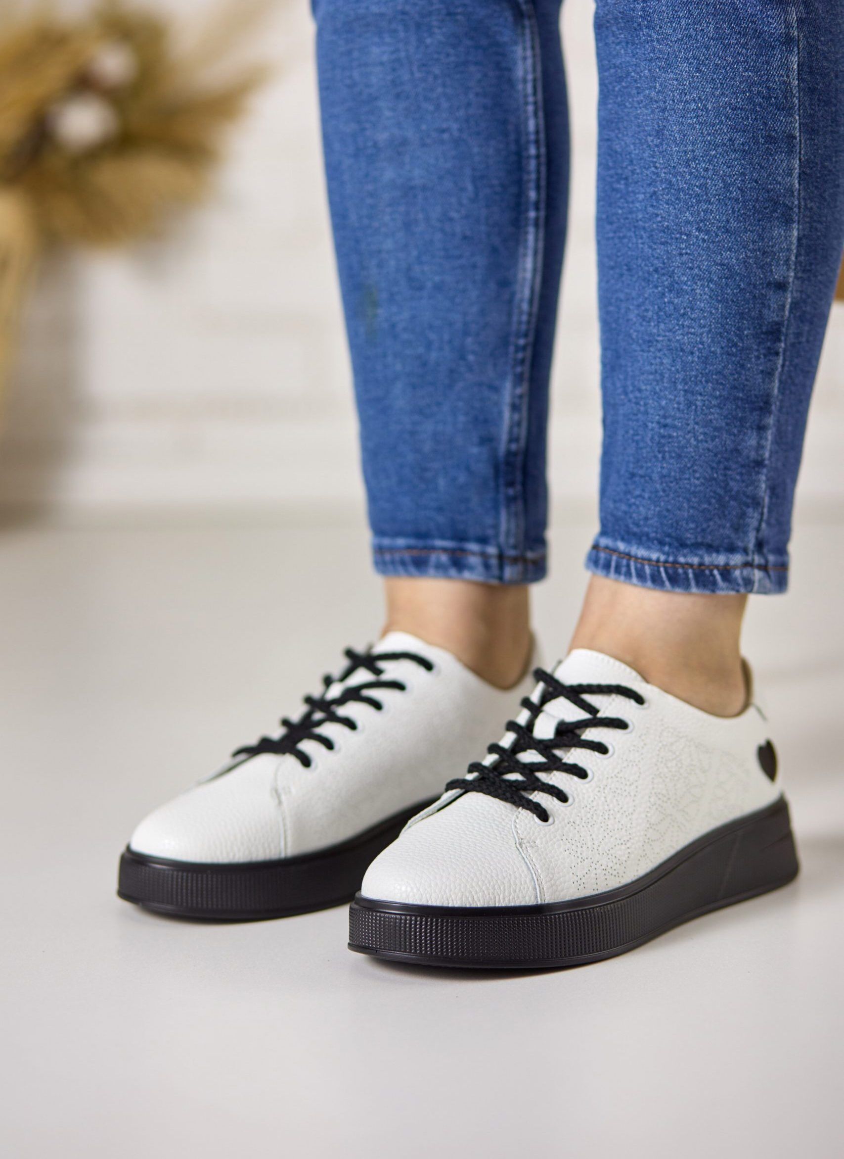 Pantofi piele dama FJ303-2, Alb - imagine 1