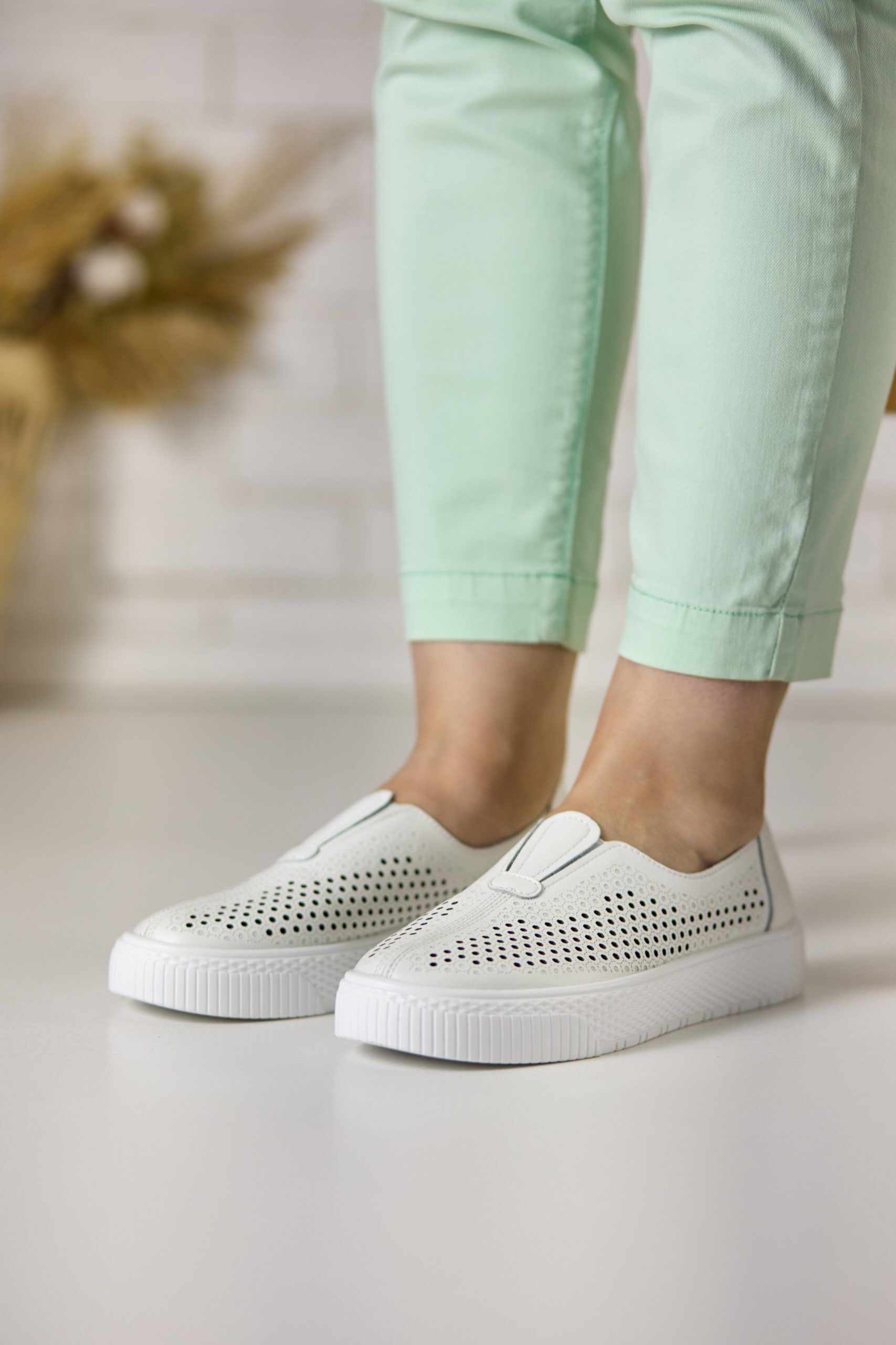 Pantofi piele dama JS705-4, Alb - imagine 1