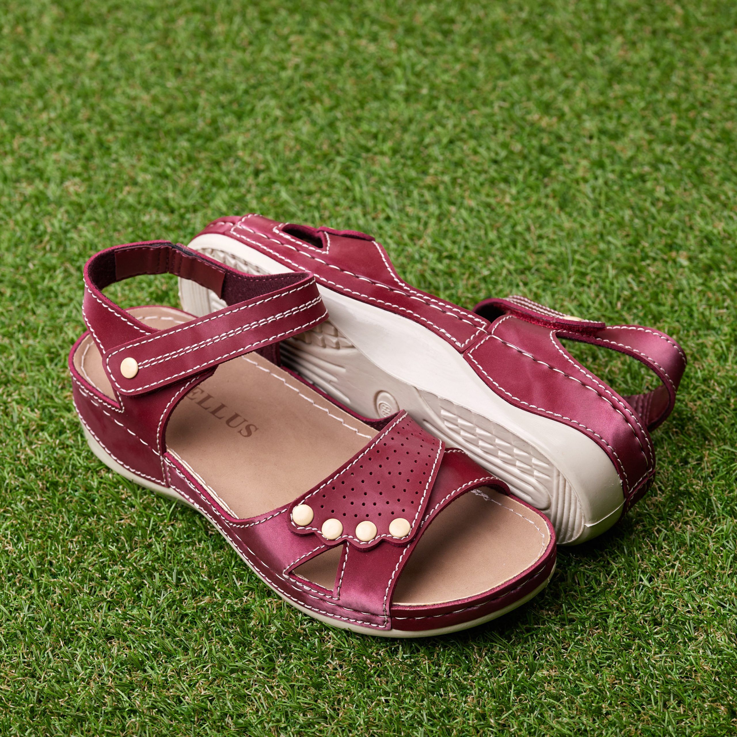 Sandale dama "Tellus" 25-27, Bordo - imagine 1