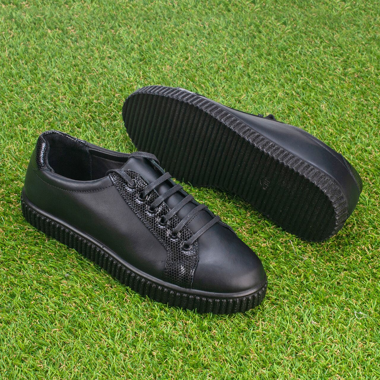 2974395665_kedy-kozhanye-tellus Pantofi sport piele "TELLUS" 0001, Negru - imagine 1