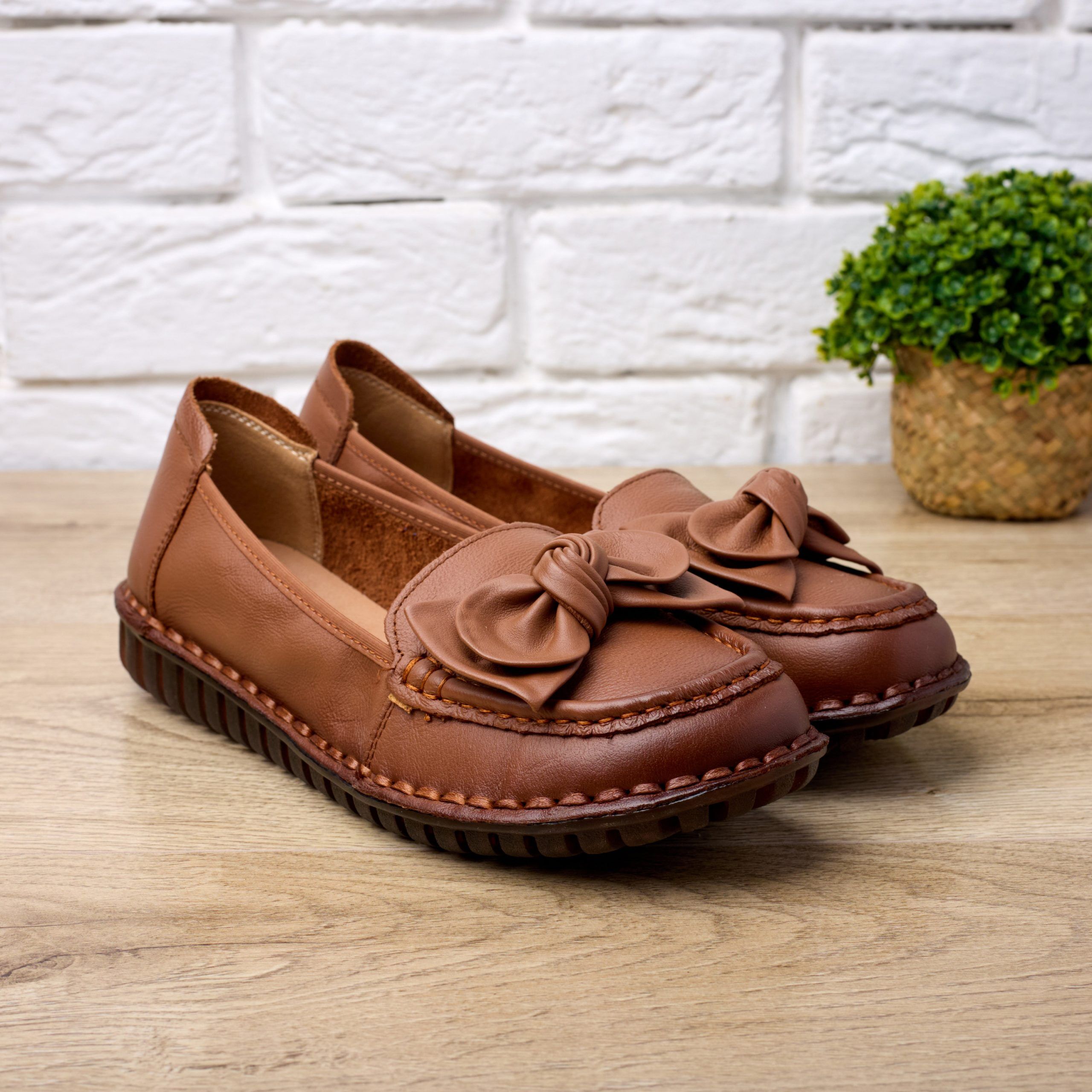 Pantofi piele dama W043221, Maro - imagine 1