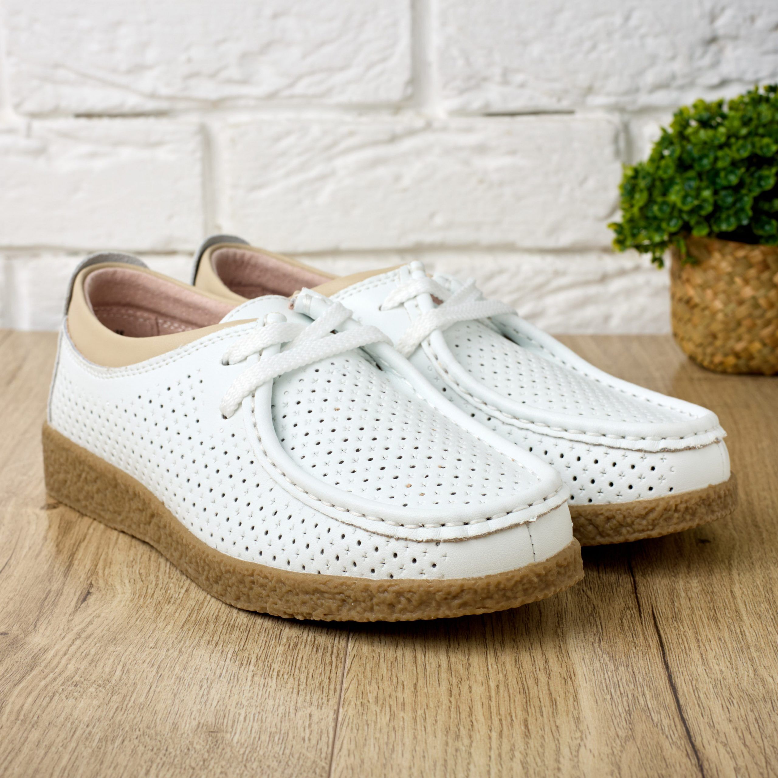 Pantofi piele  dama 186063, Alb - imagine 1