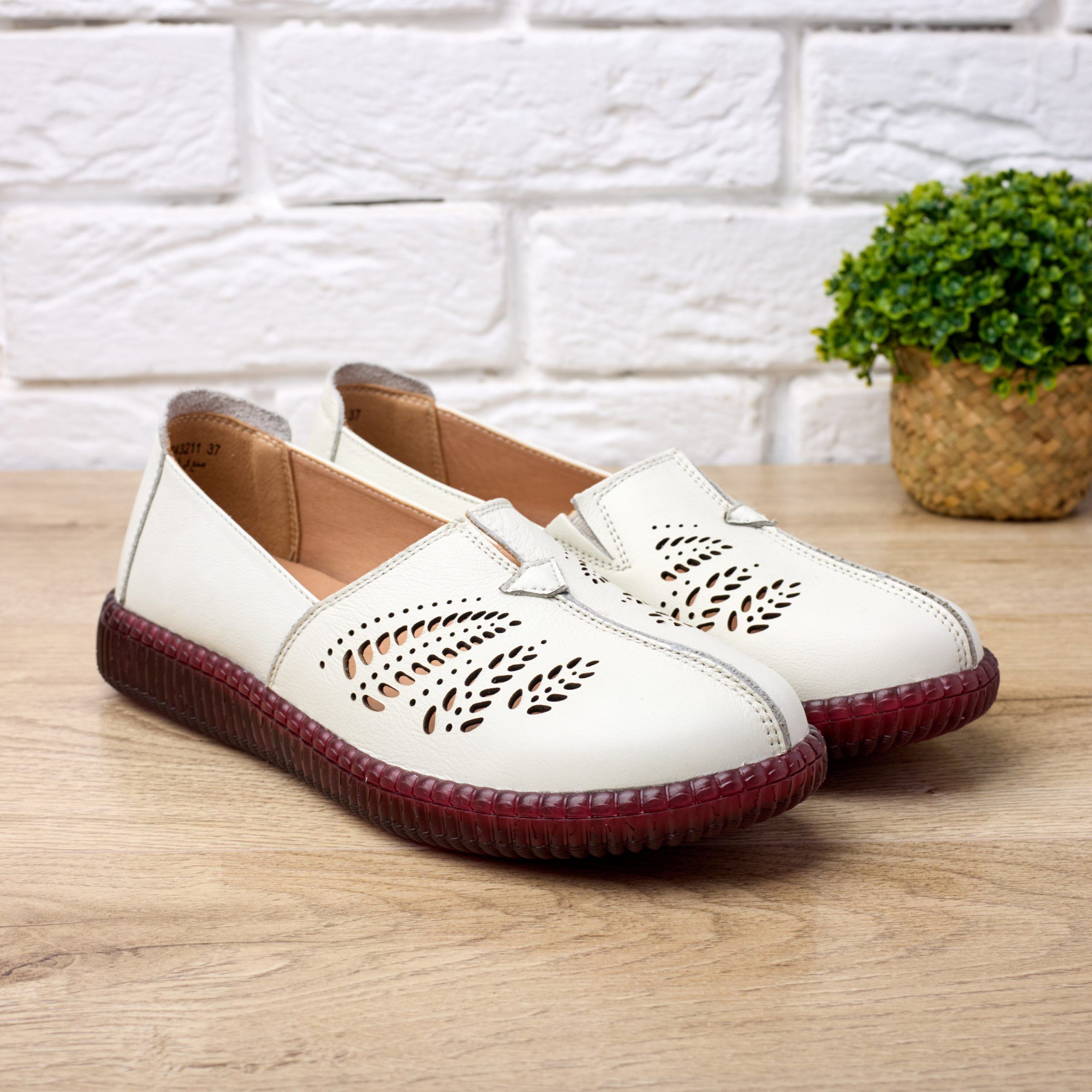 Pantofi piele dama  W043211, Bej deschis - imagine 1