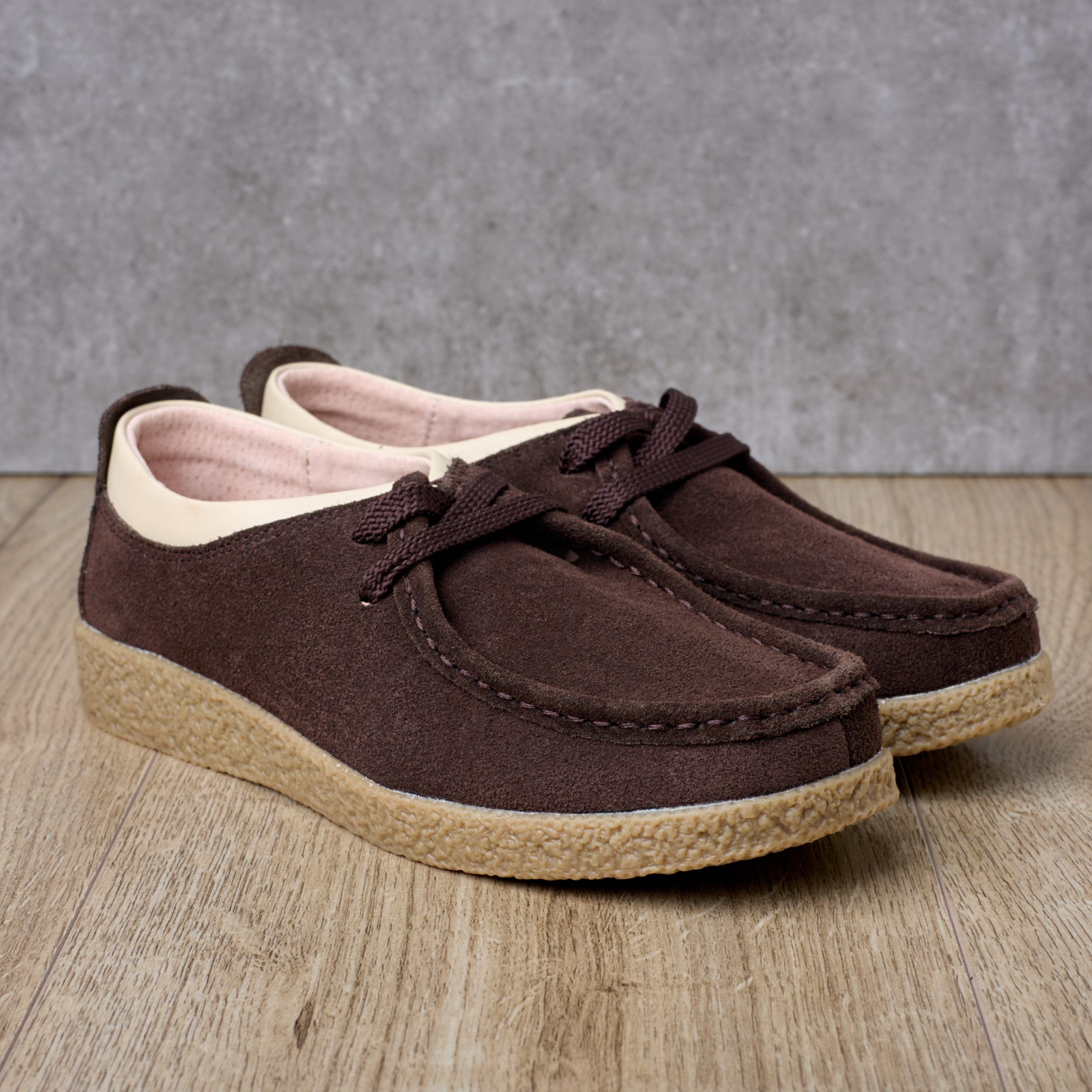Pantofi piele intoarsa dama 186004, Maro - imagine 1