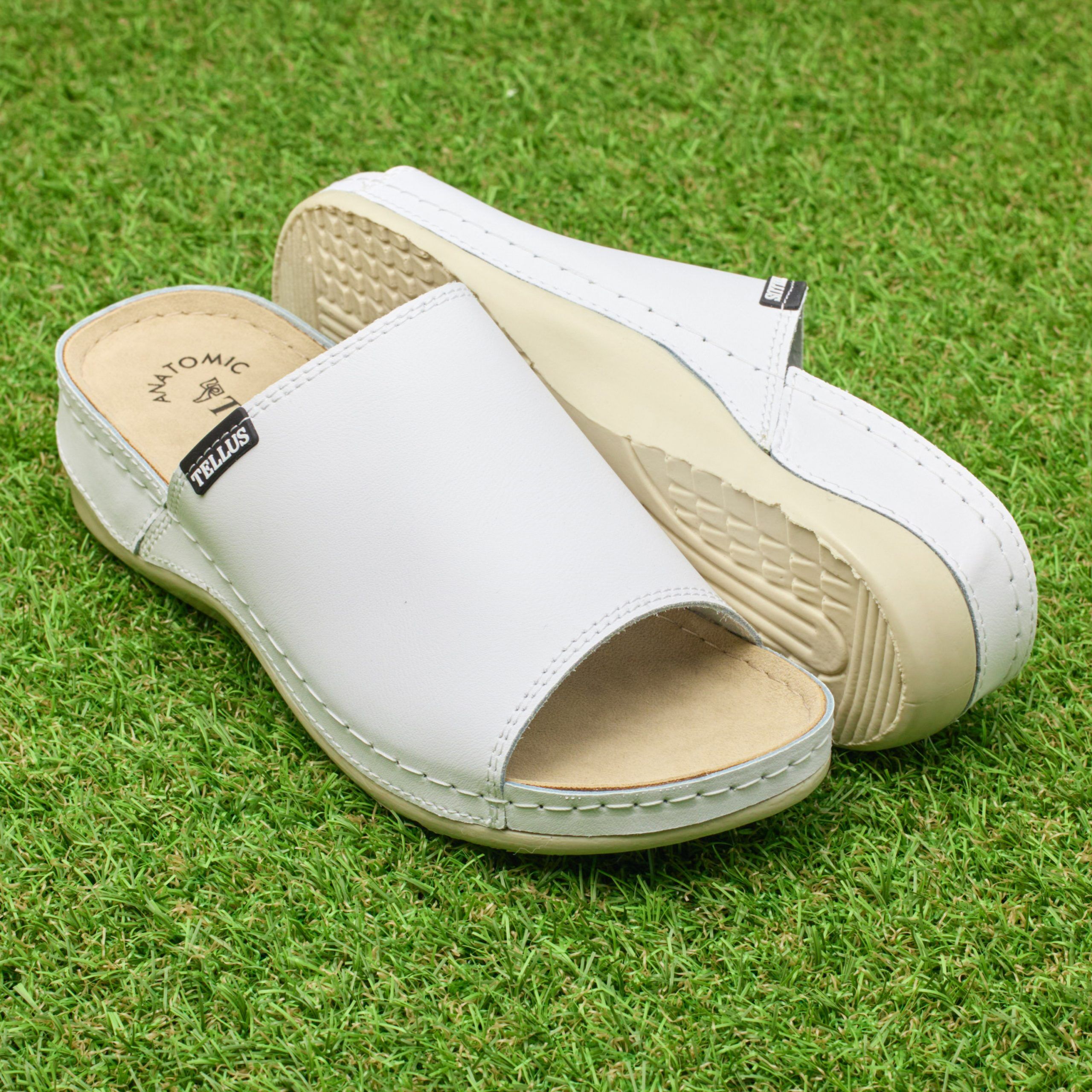 Papuci piele "Tellus" 25-51 Alb - imagine 1