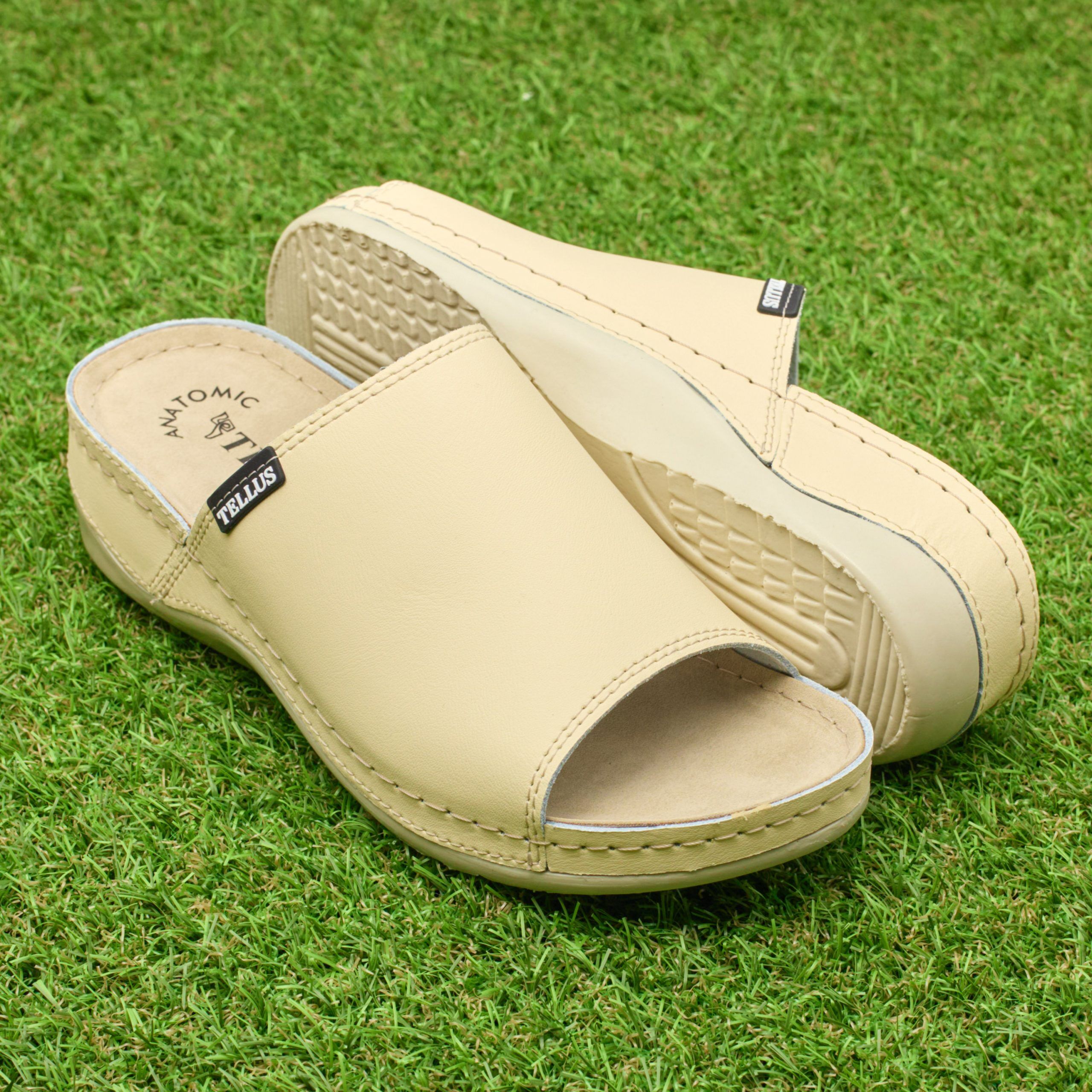 Papuci piele "Tellus" 25-51 Bej - imagine 1