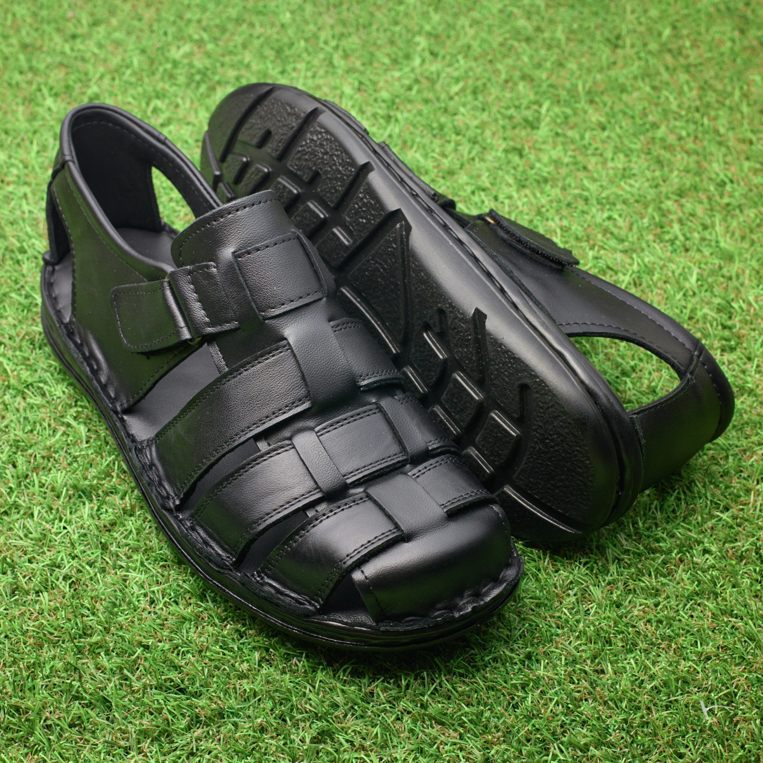 Sandale piele barbati 670004 , Negru - imagine 1