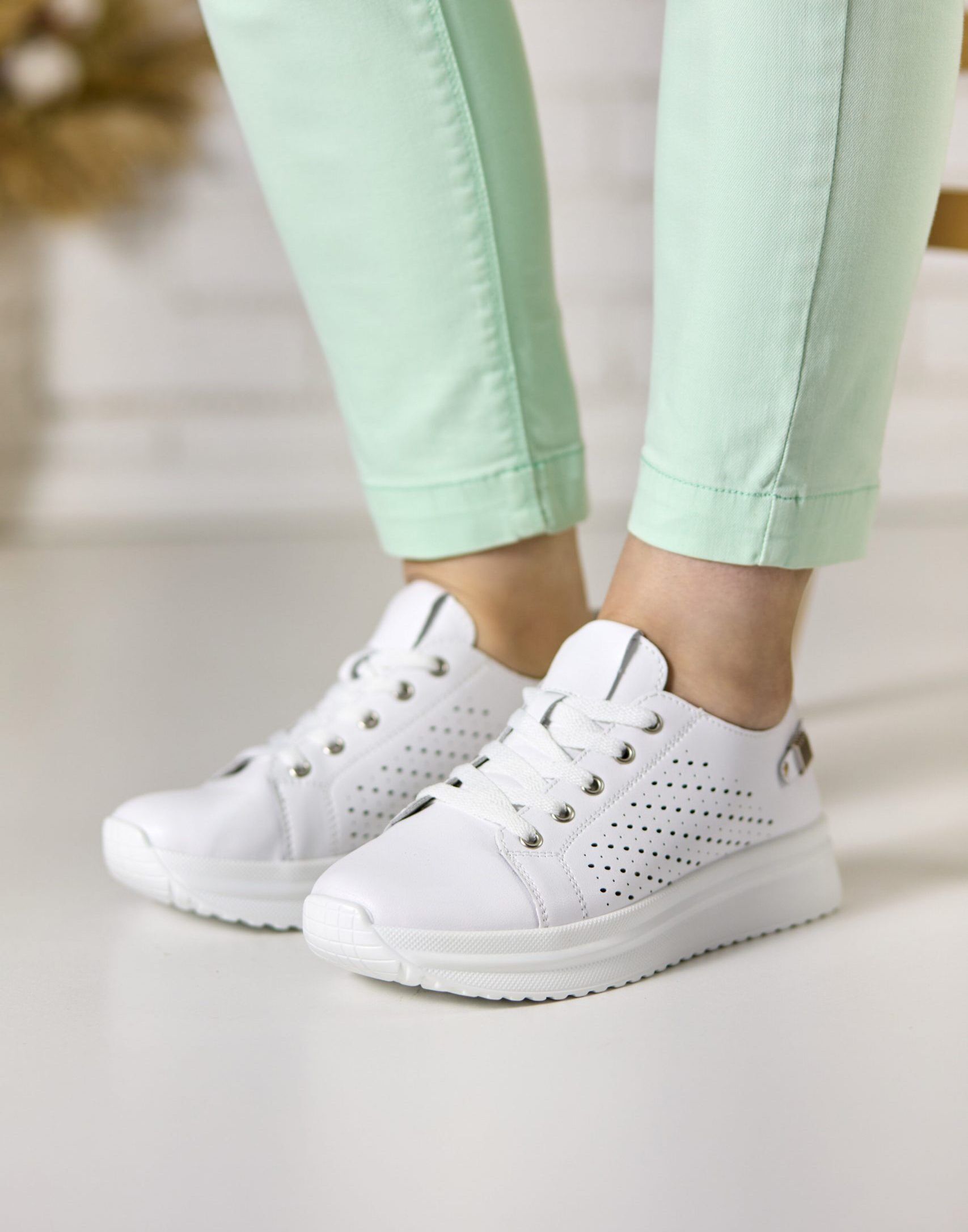 Pantofi piele dama FJ305-2, Alb - imagine 1