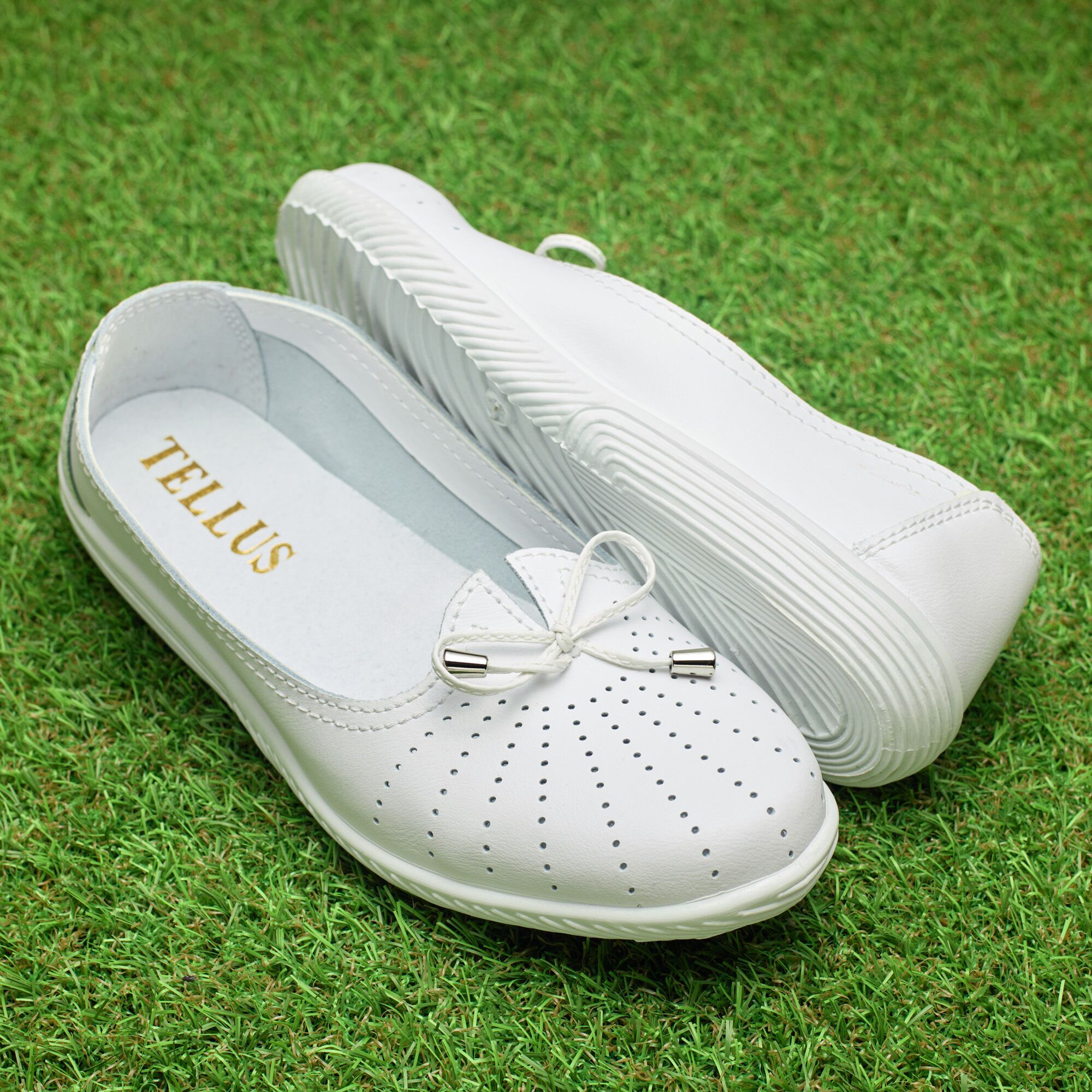 Pantofi piele “Tellus” 72-01, Alb - imagine 1