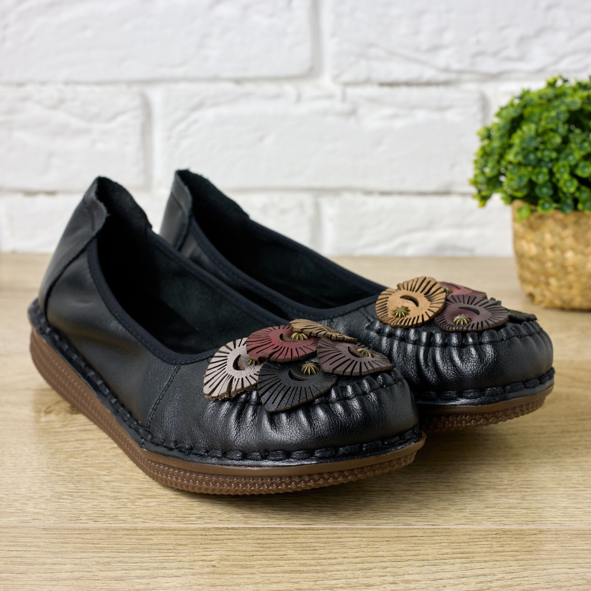 Pantofi piele dama W043309, Negru - imagine 1