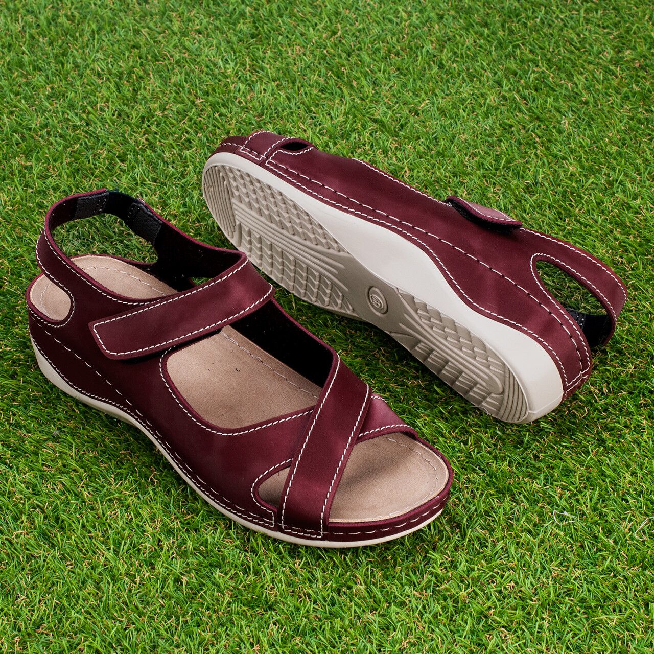 Sandale dama "Tellus" 25-25, Bordo - imagine 1