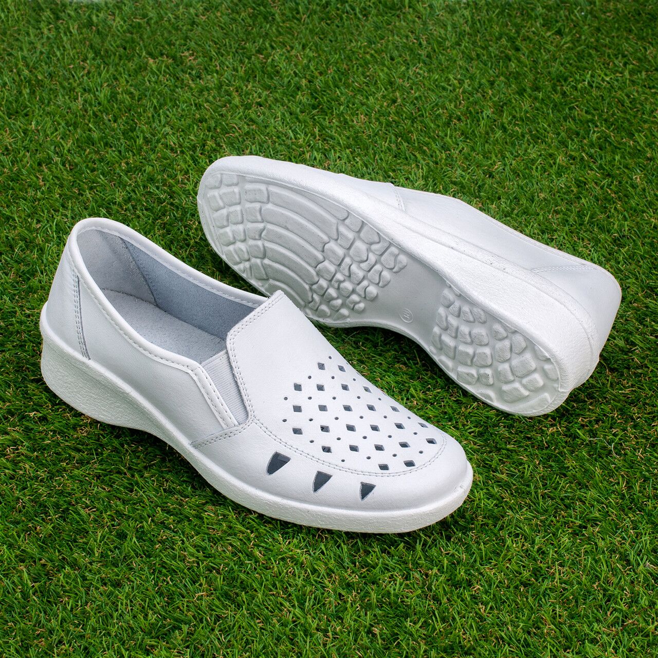 Pantofi piele "TELLUS" 02-13, Alb - imagine 1